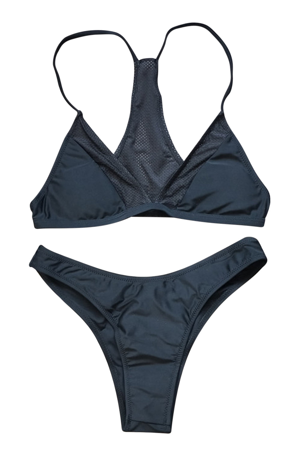 Iyasson Sexy Triangle Top With Mesh Splicing Bikini Sets