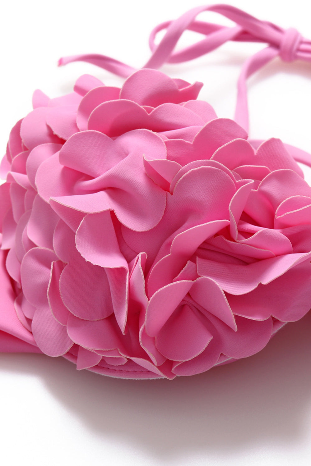 Iyasson Creamy Pink 3D Blooming Flower  Bikini Set