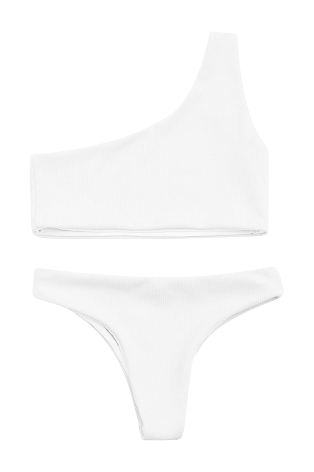 Iyasson Solid Color One-shoulder Bikini Sets