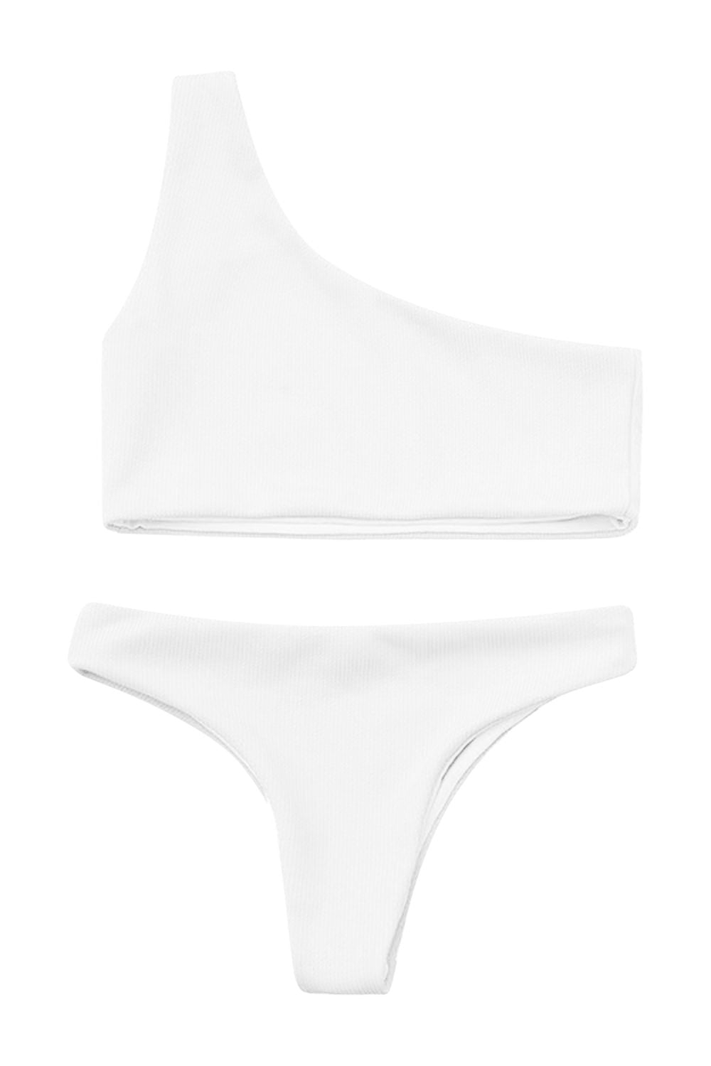 Iyasson Solid Color One-shoulder Bikini Sets