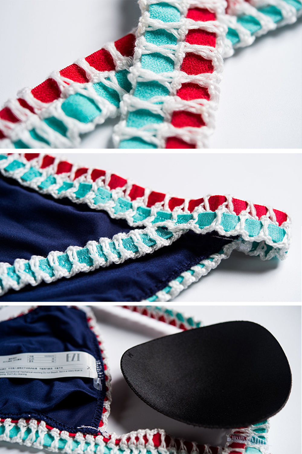 EZI Trendy Sexy Navy Blue Triangle Top Bikini Sets