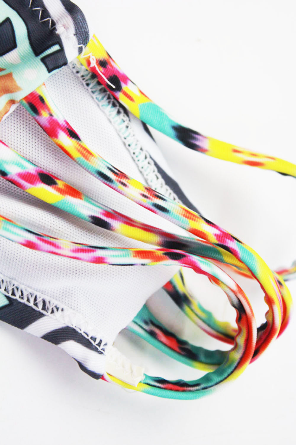 Iyasson Bohemia Print Halter Bikini Sets With Strappy Detailing