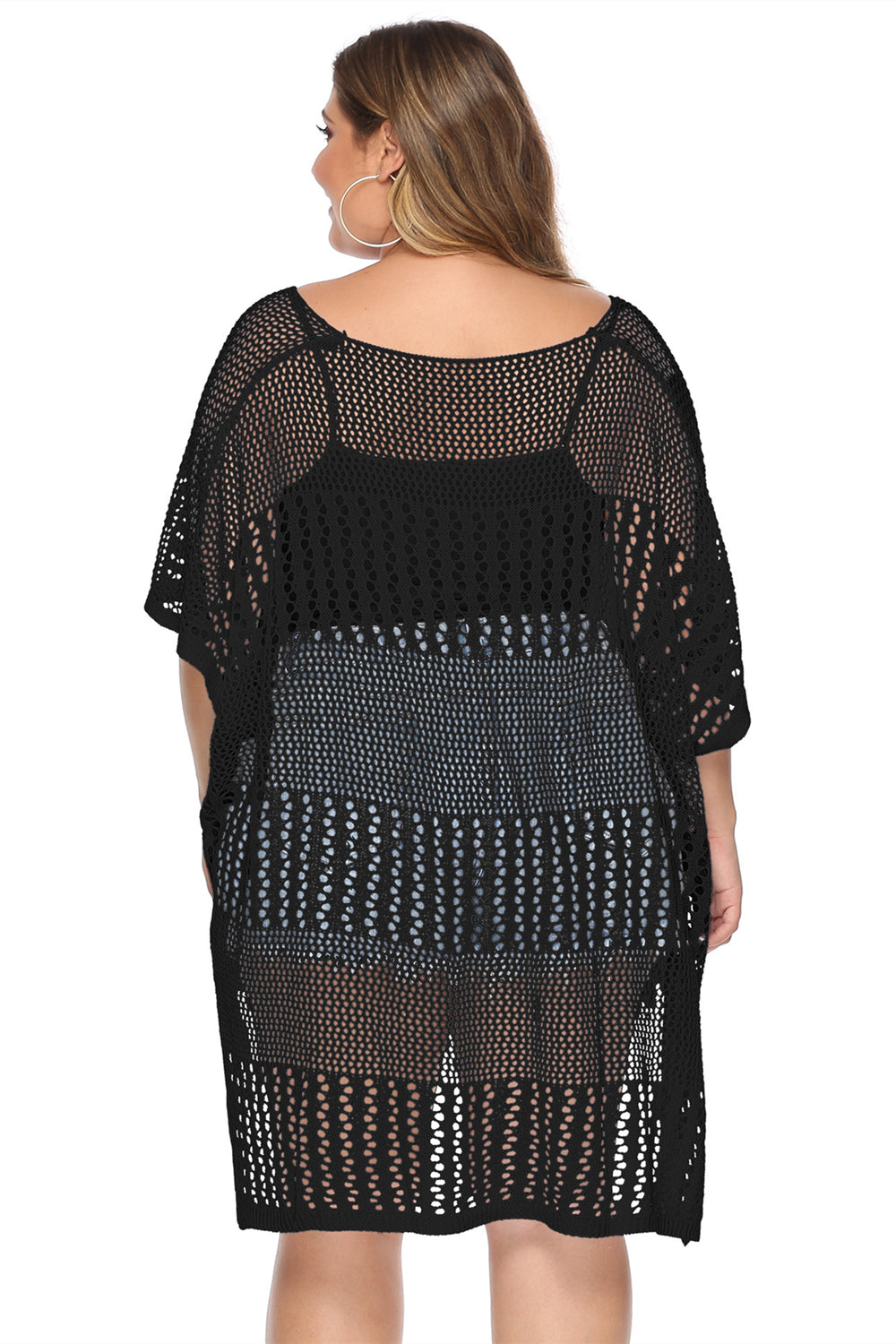 Sexy Plus Size Hollow Out Crochet Cover Ups