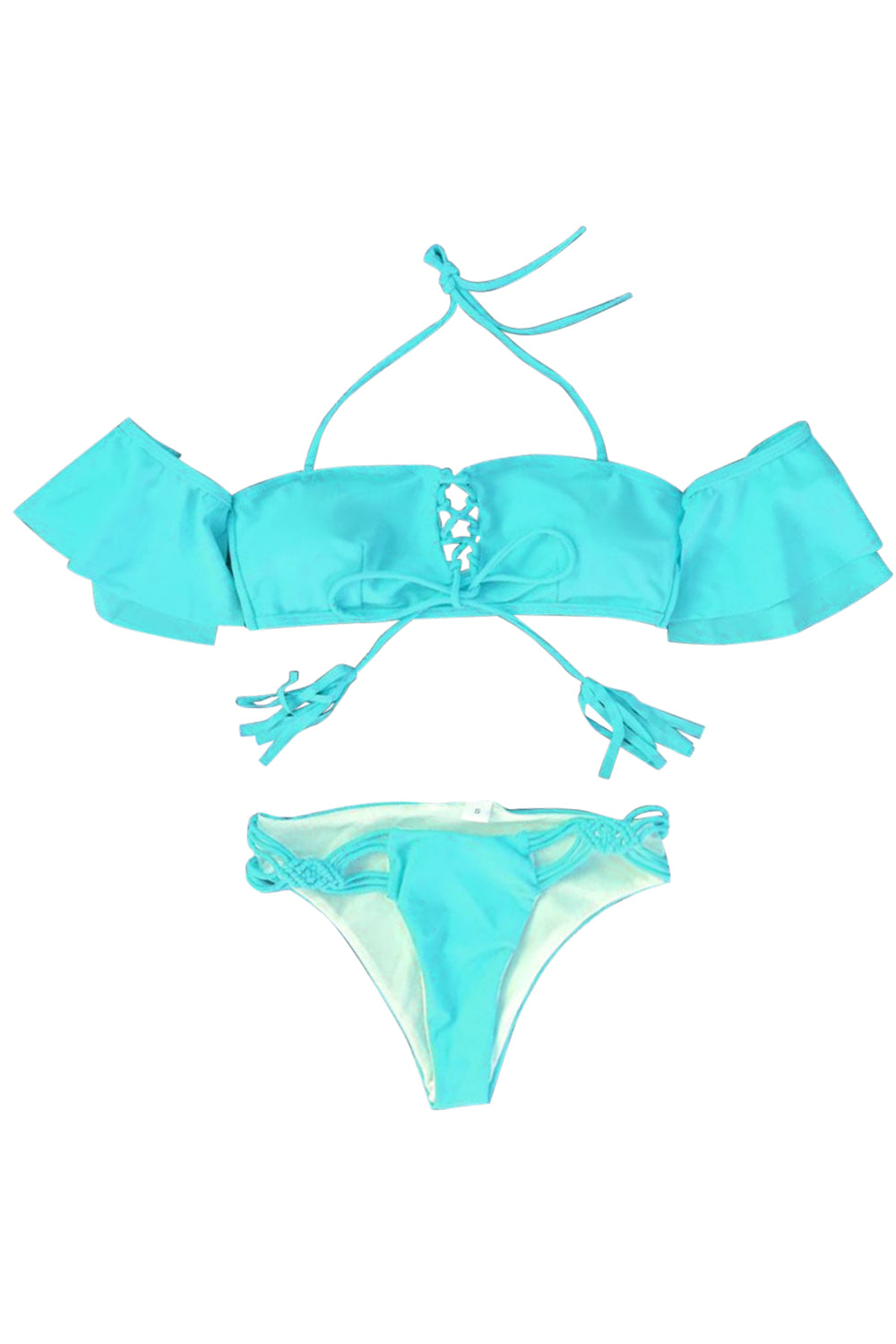 Iyasson Off-the-shoulder Falbala Bikini Sets