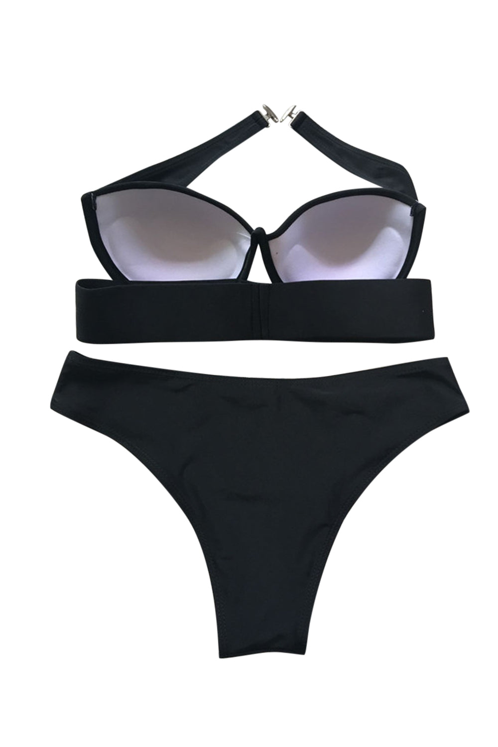 Iyasson Black Strapless Bikini Sets