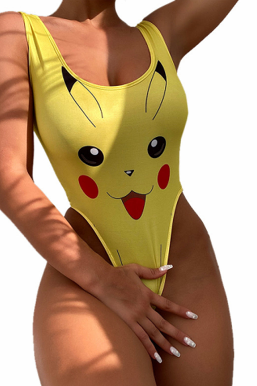 Iyasson Sexy Cute Cartoon Print One Piece Swimsuit