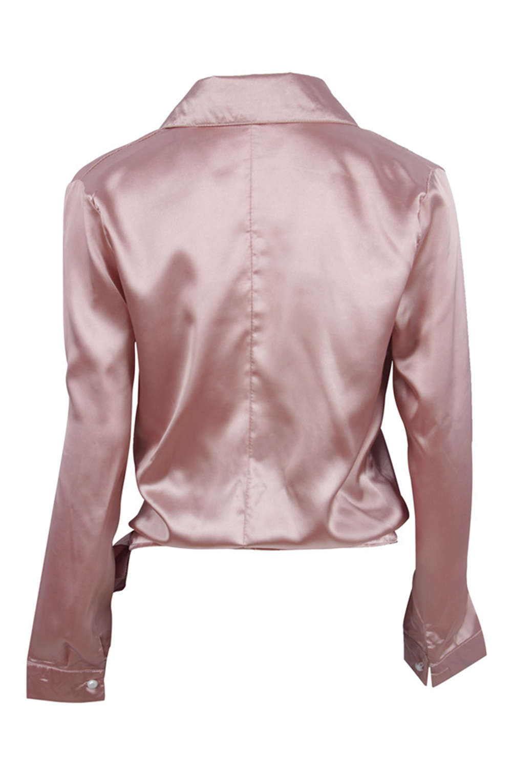 Iyasson Cross V-neck Wrap Bow-tie Long Sleeve Blouse