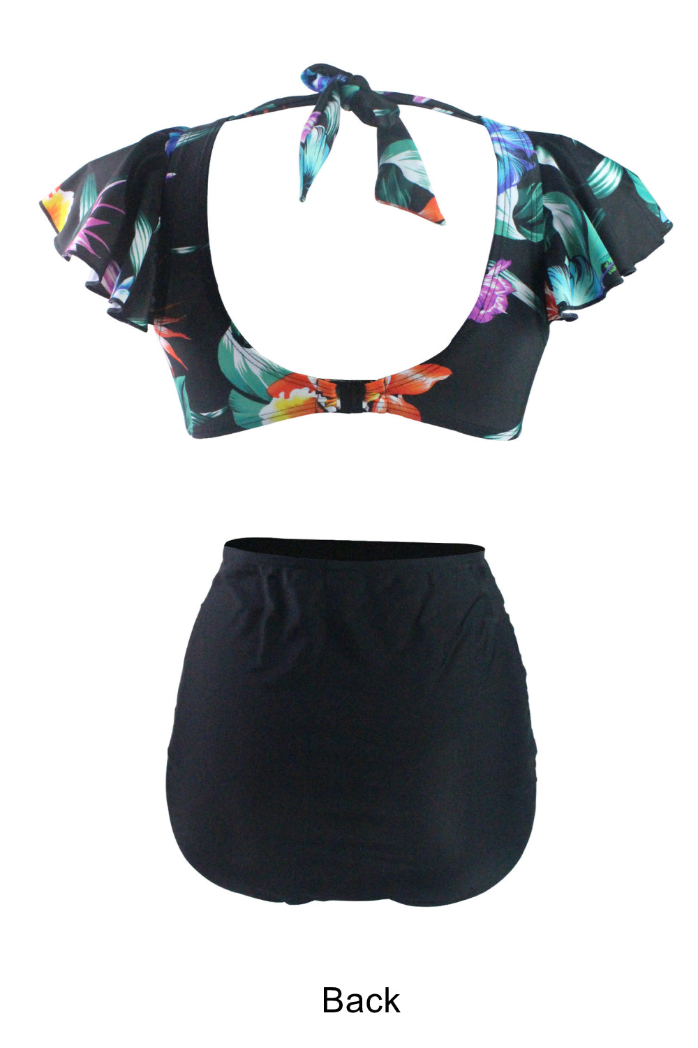 Women Floral Printed knotted Tie High Waist Bikini