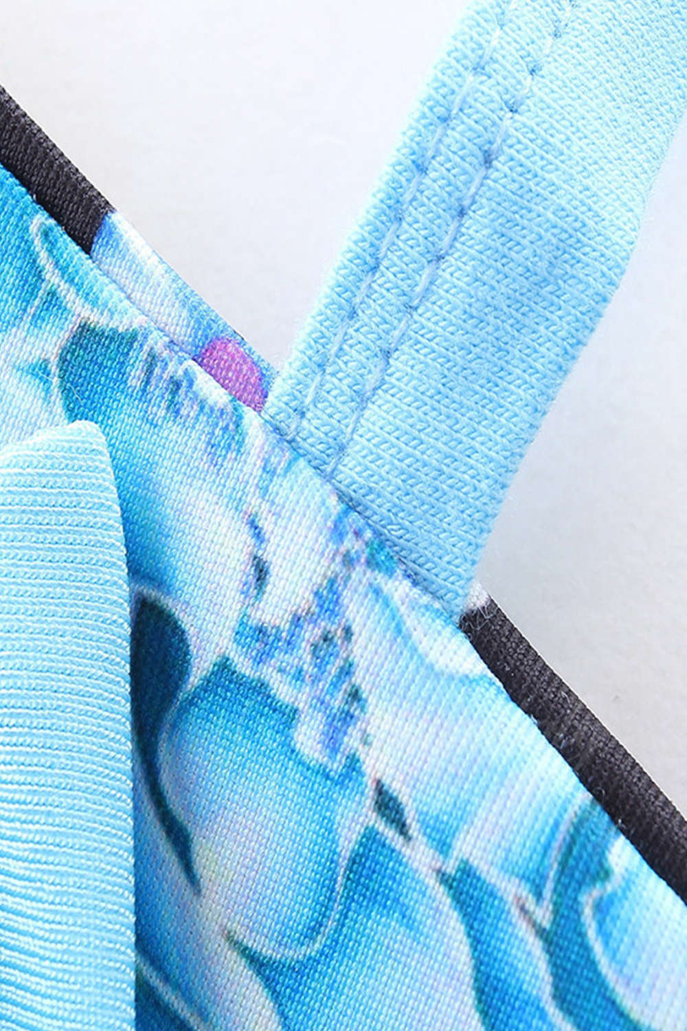 Iyasson Floral & Stripe Splicing Printing Halter Baby Girl Swimsuit