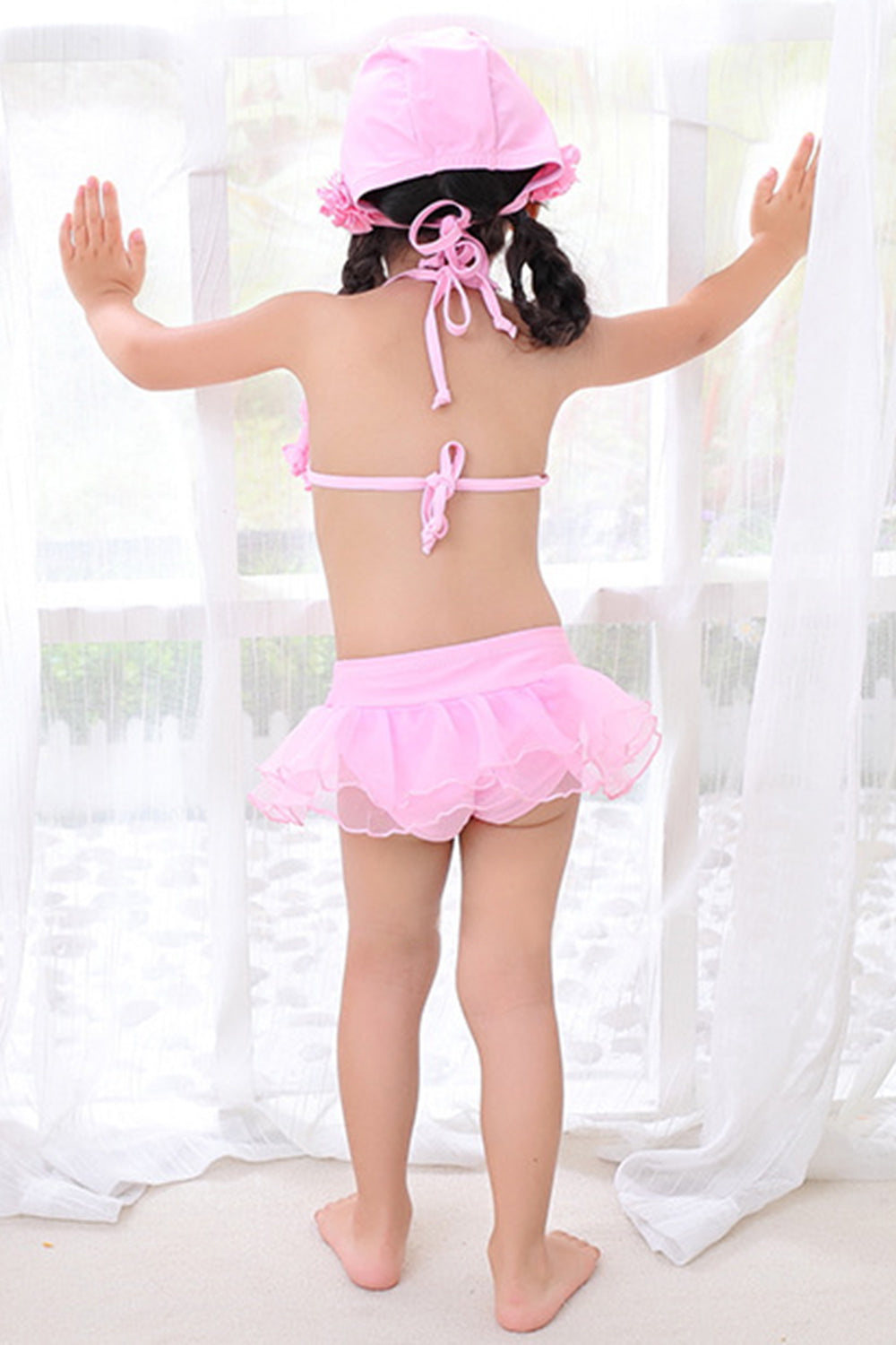 Iyasson Sweet 3D blooming flower Triangle Top Baby Girl Bikini Sets
