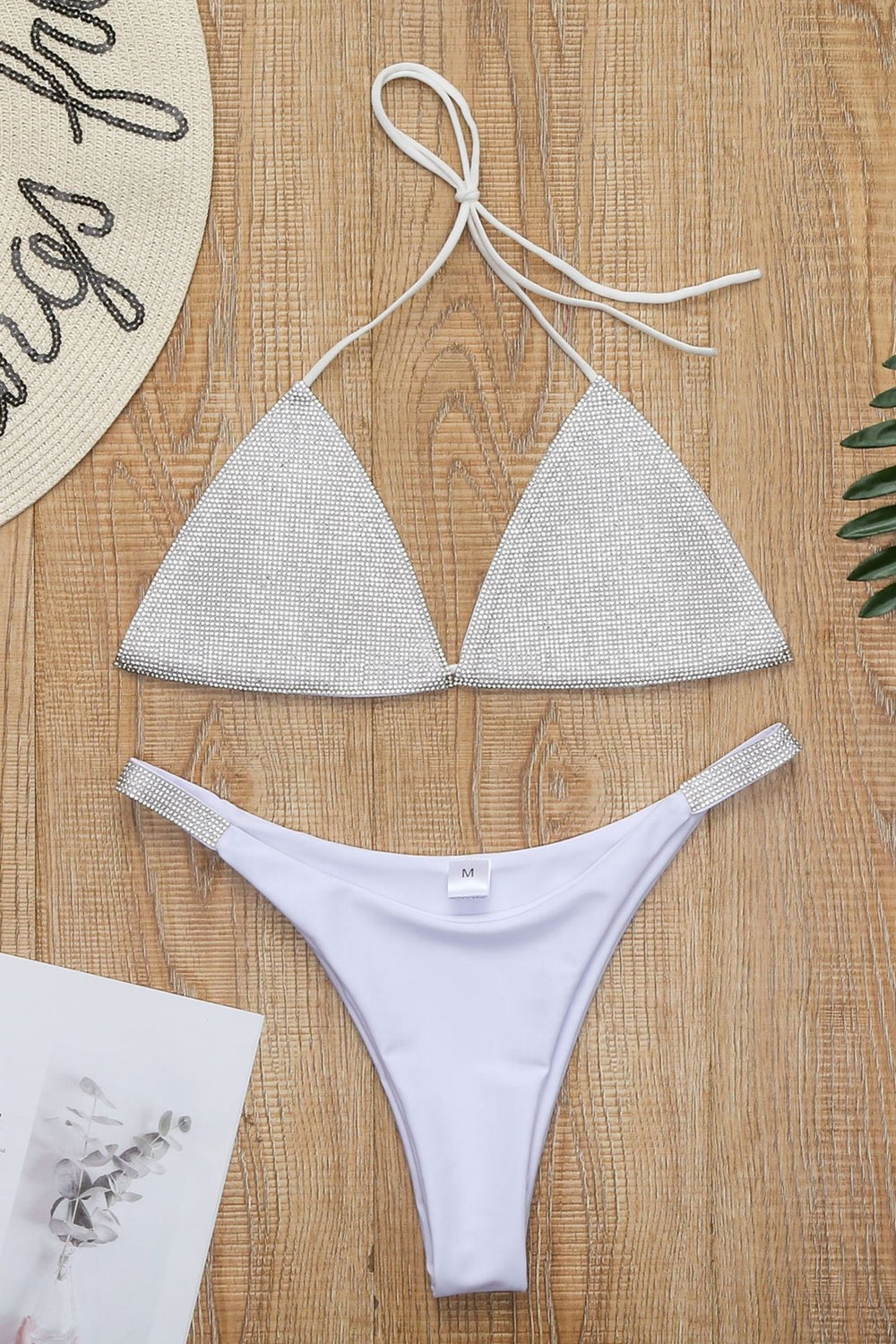 Rhinestone Sliver Diamond Sexy Push Up Bikini