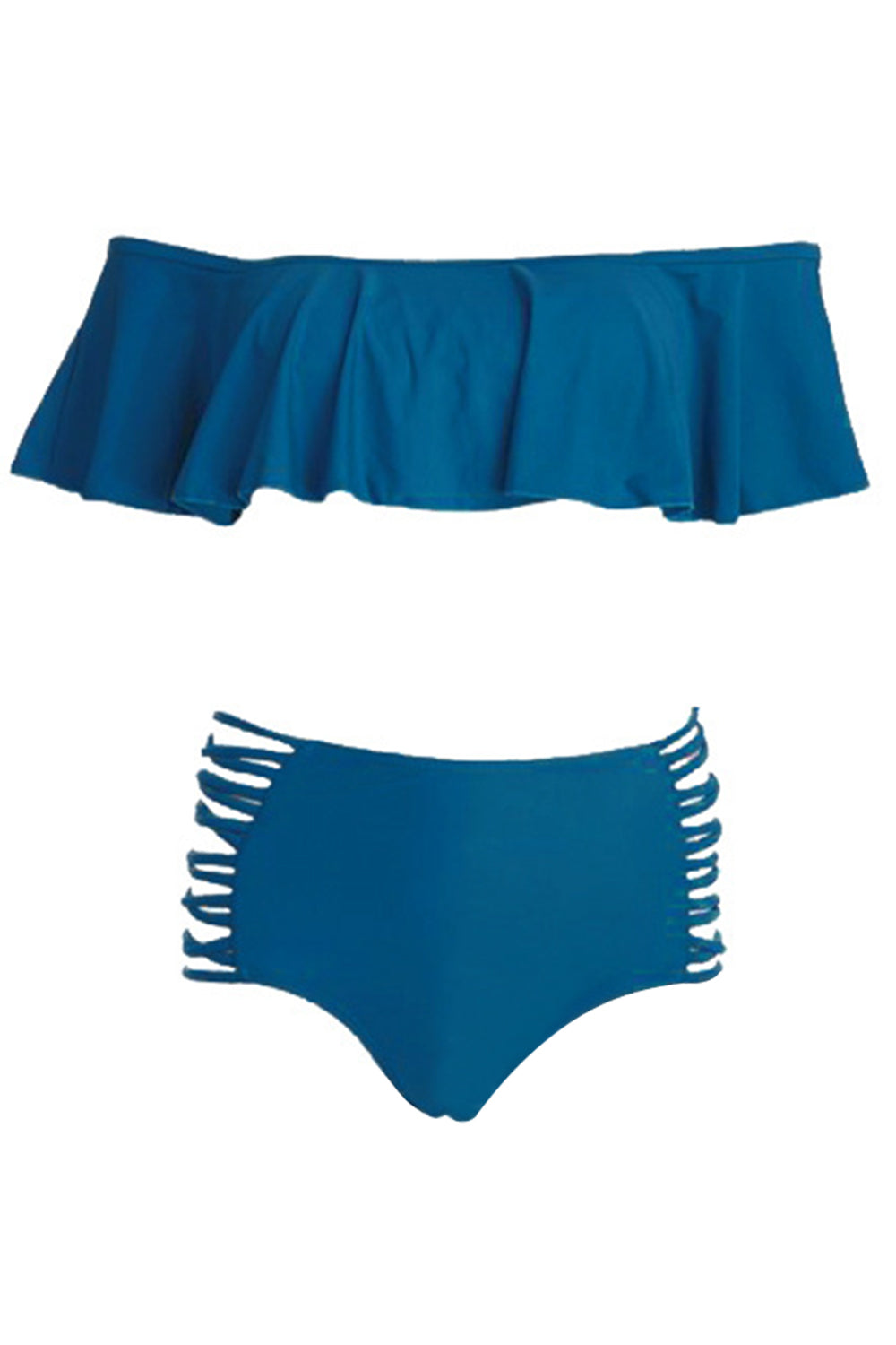 Iyasson Off Shoulder Falbala Bikini Set