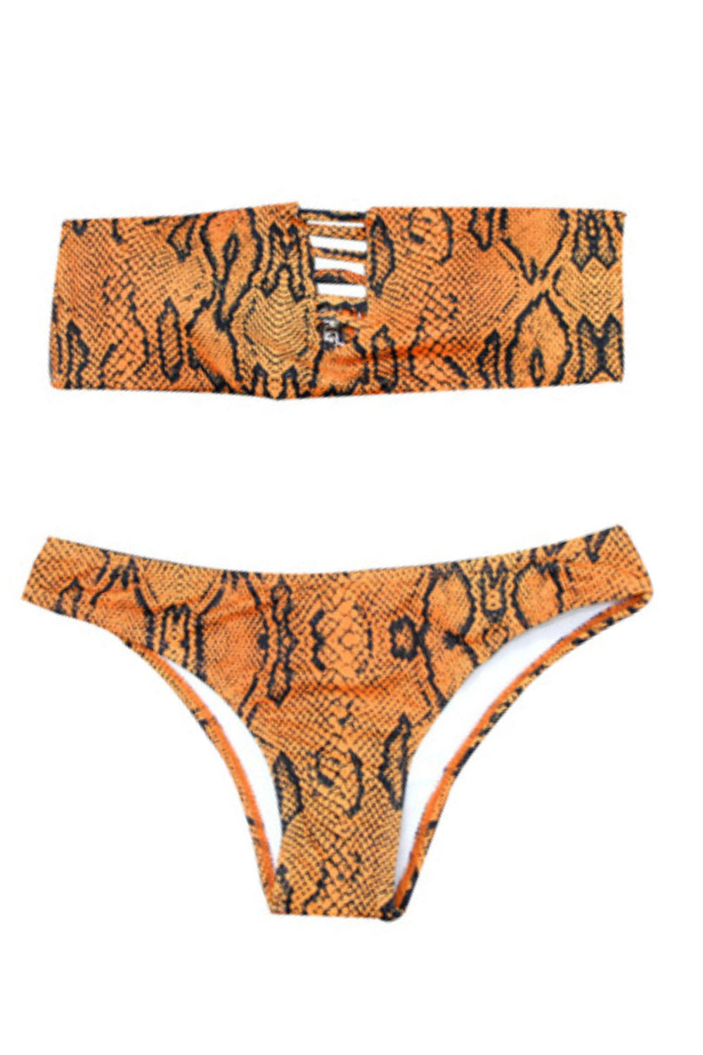 Iyasson Snake Print Strapless Bikini