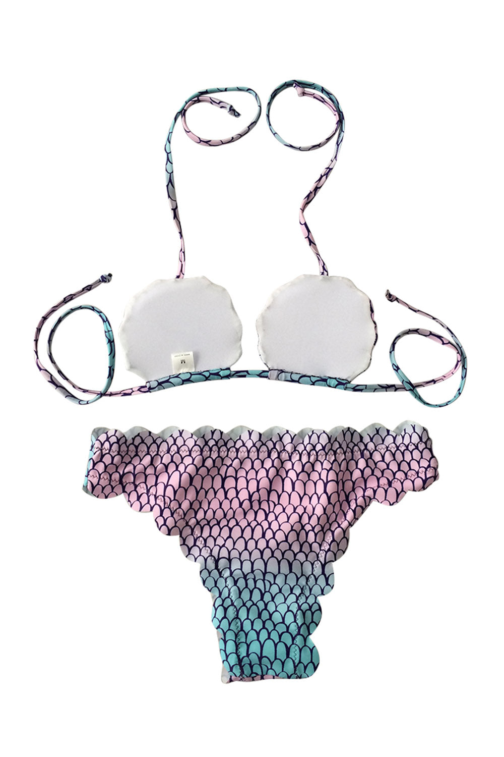 Iyasson Mermaid Shell Halter-neck Two-piece Bikini Set