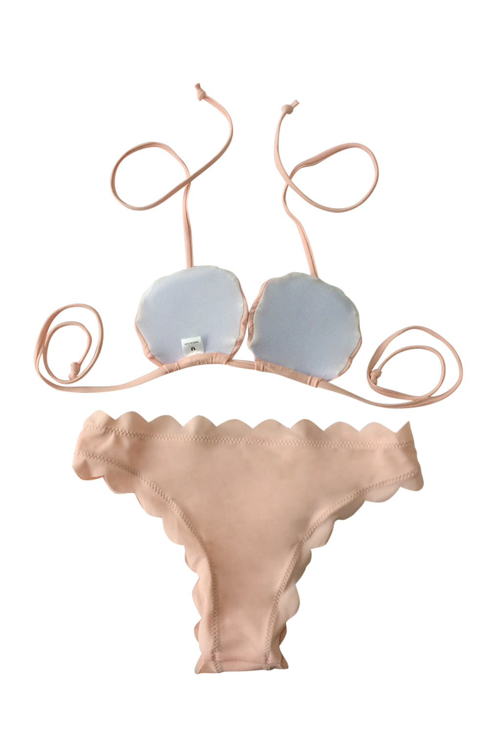 Iyasson Mermaid Shell Halter-neck Two-piece Bikini Set
