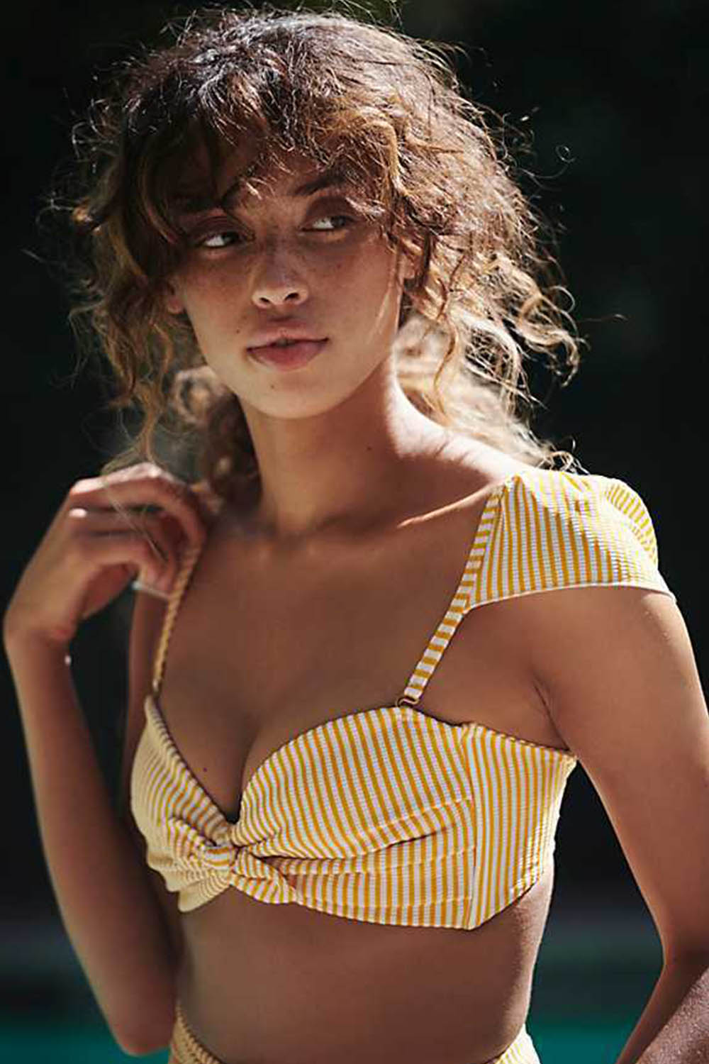 Iyasson Stripe High-Waisted Bikini Set