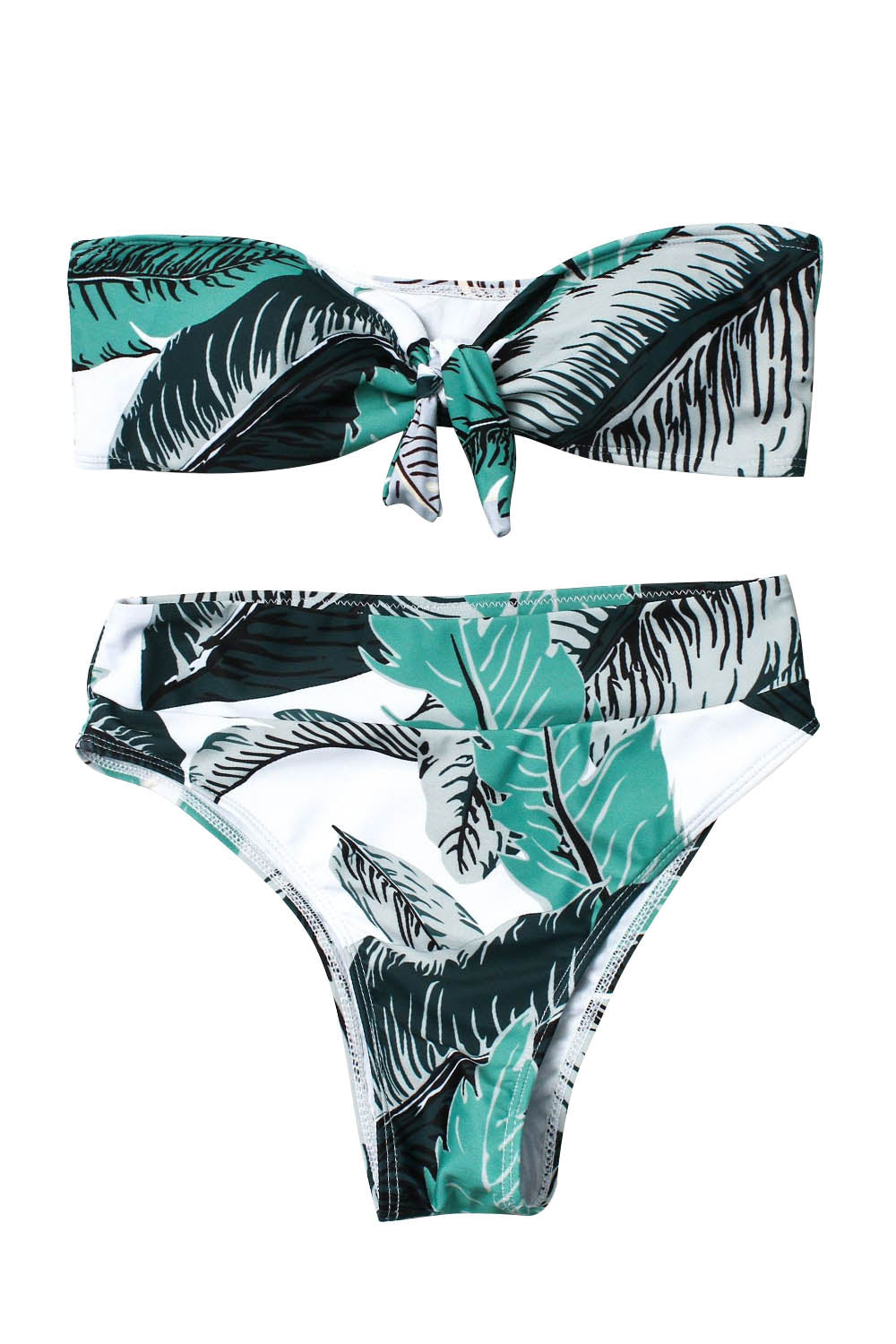 Iyasson High-Waisted Strapless Bikini with Bowknot