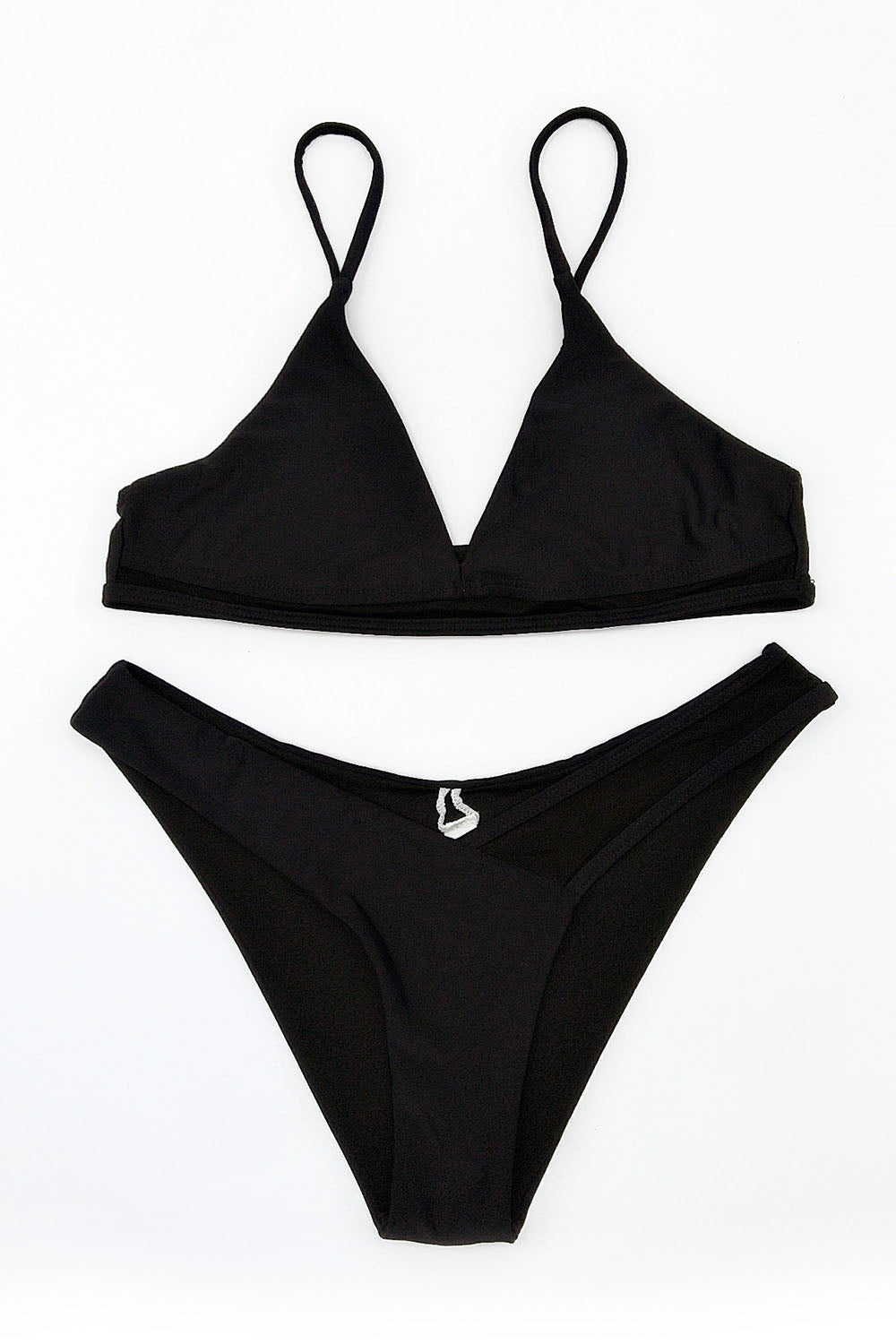 Iyasson Mesh Splicing Push Up Padded Bikini Set