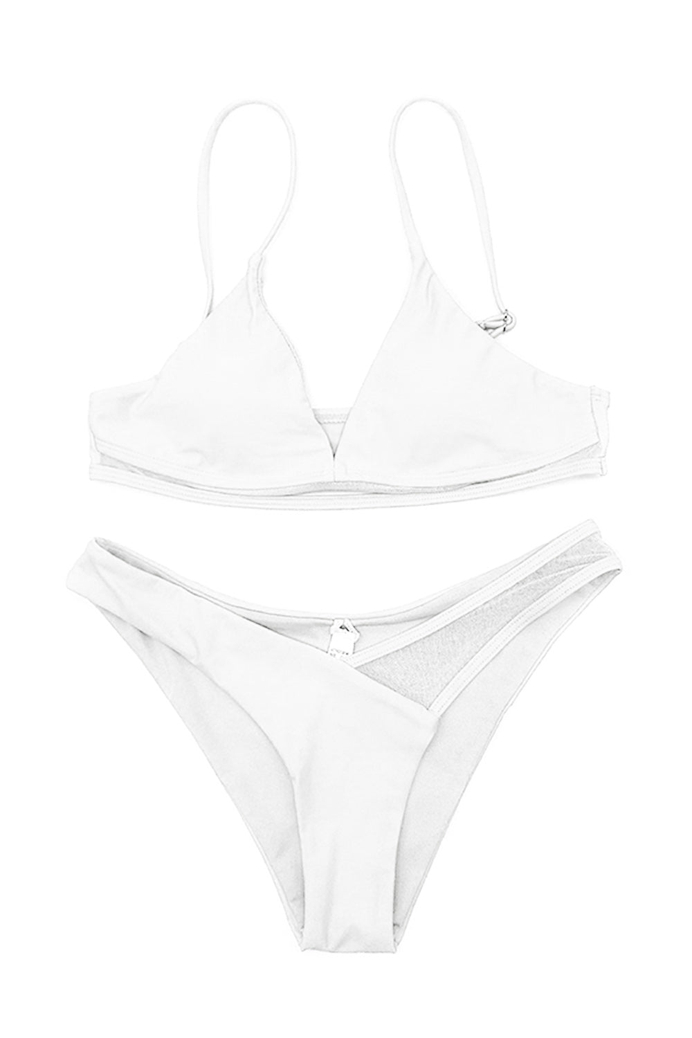 Iyasson Mesh Splicing Push Up Padded Bikini Set
