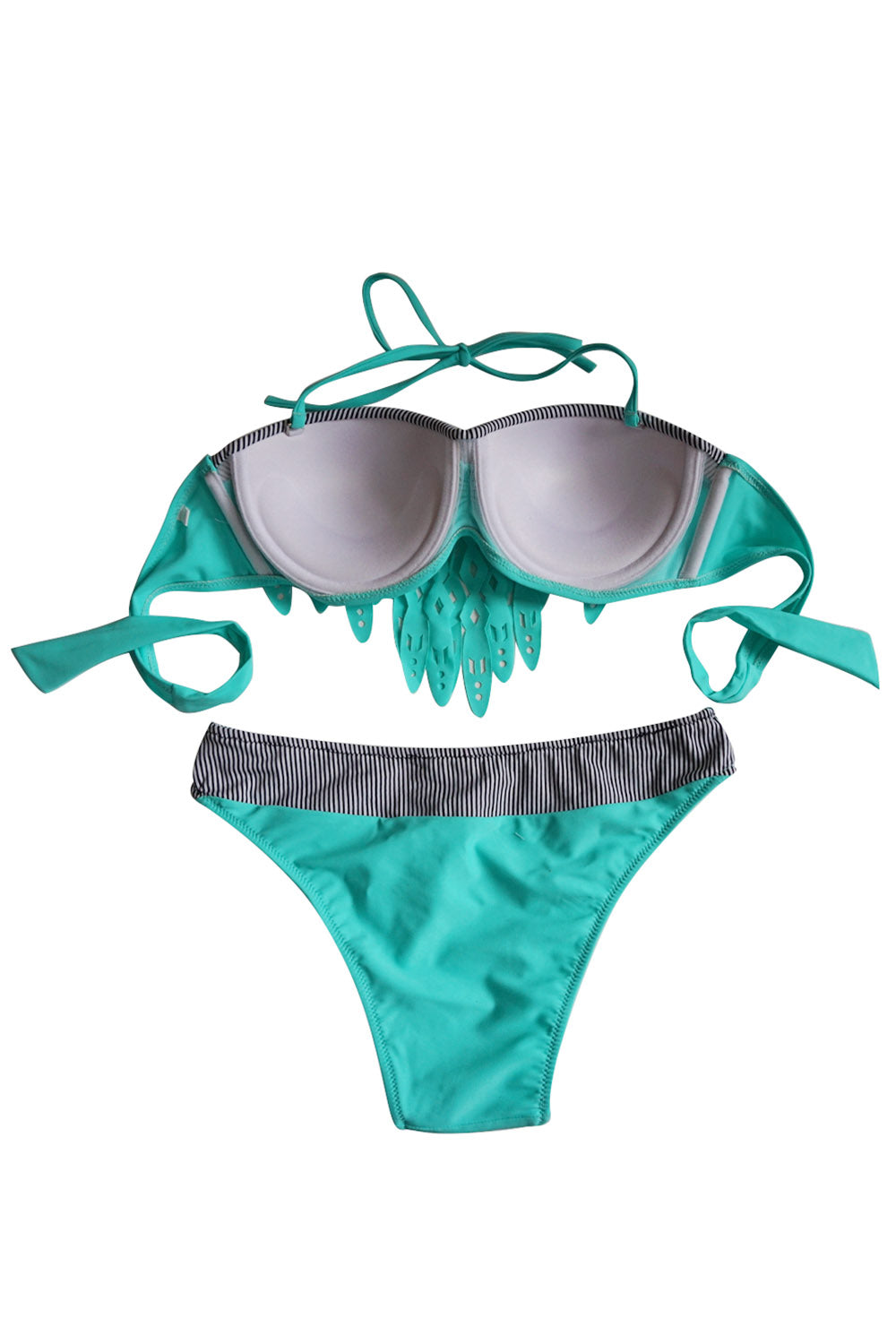 Iyasson Halter Neck Tasselled Two-piece Bikini Set