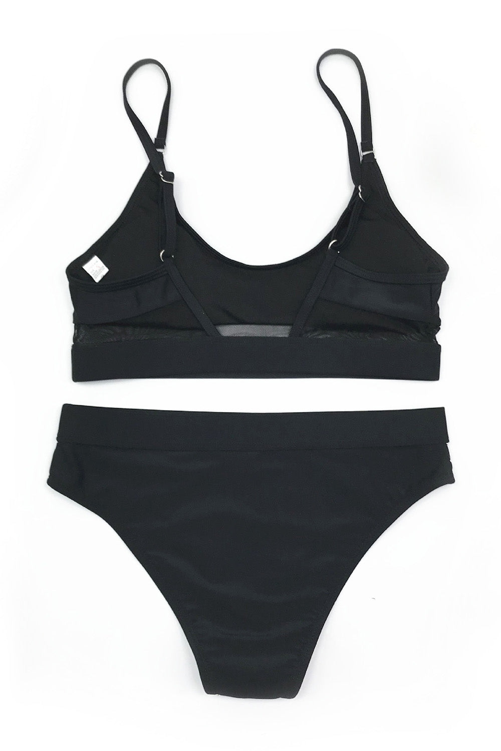 Iyasson Mesh Splicing Solid Bikini Set
