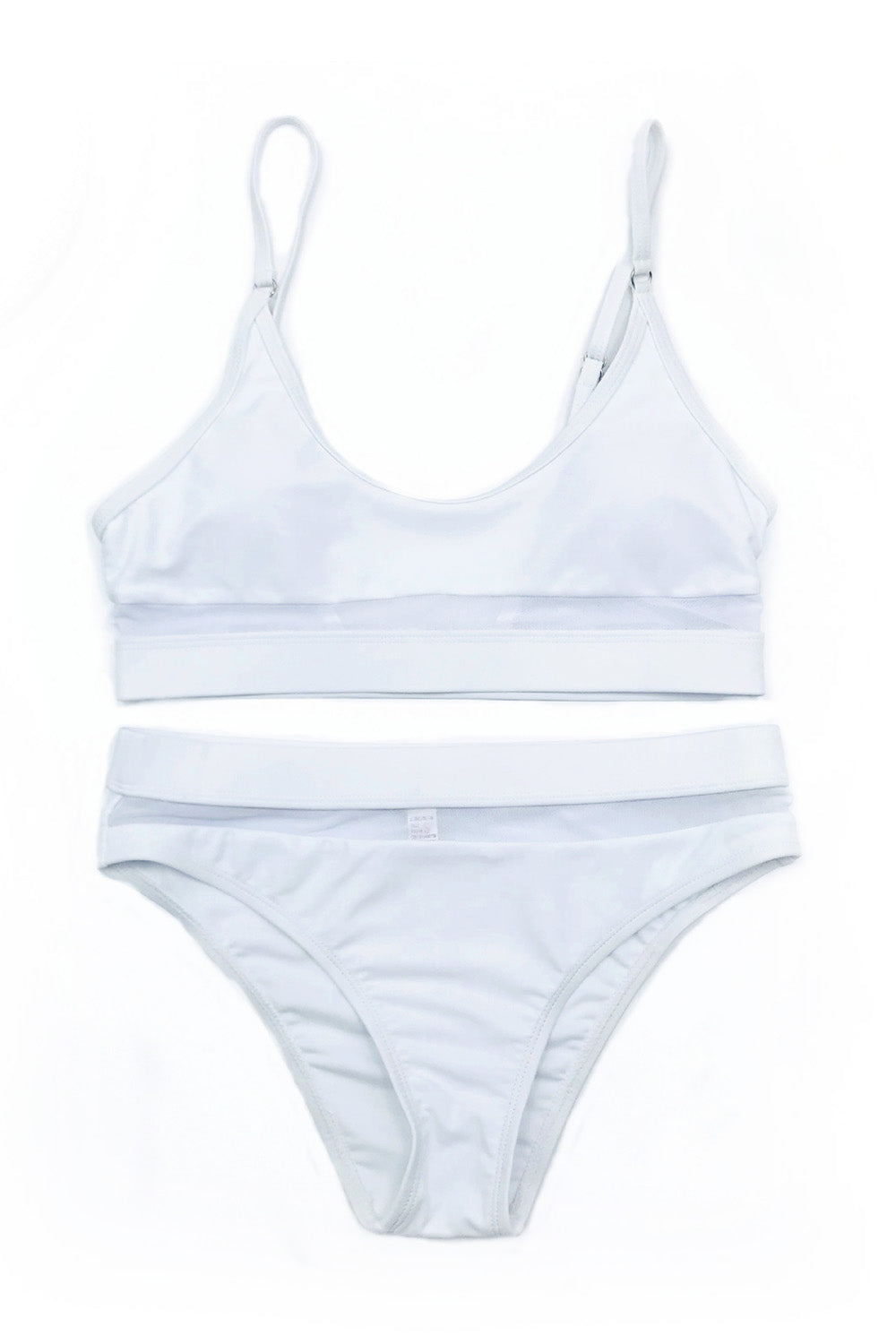 Iyasson Mesh Splicing Solid Bikini Set