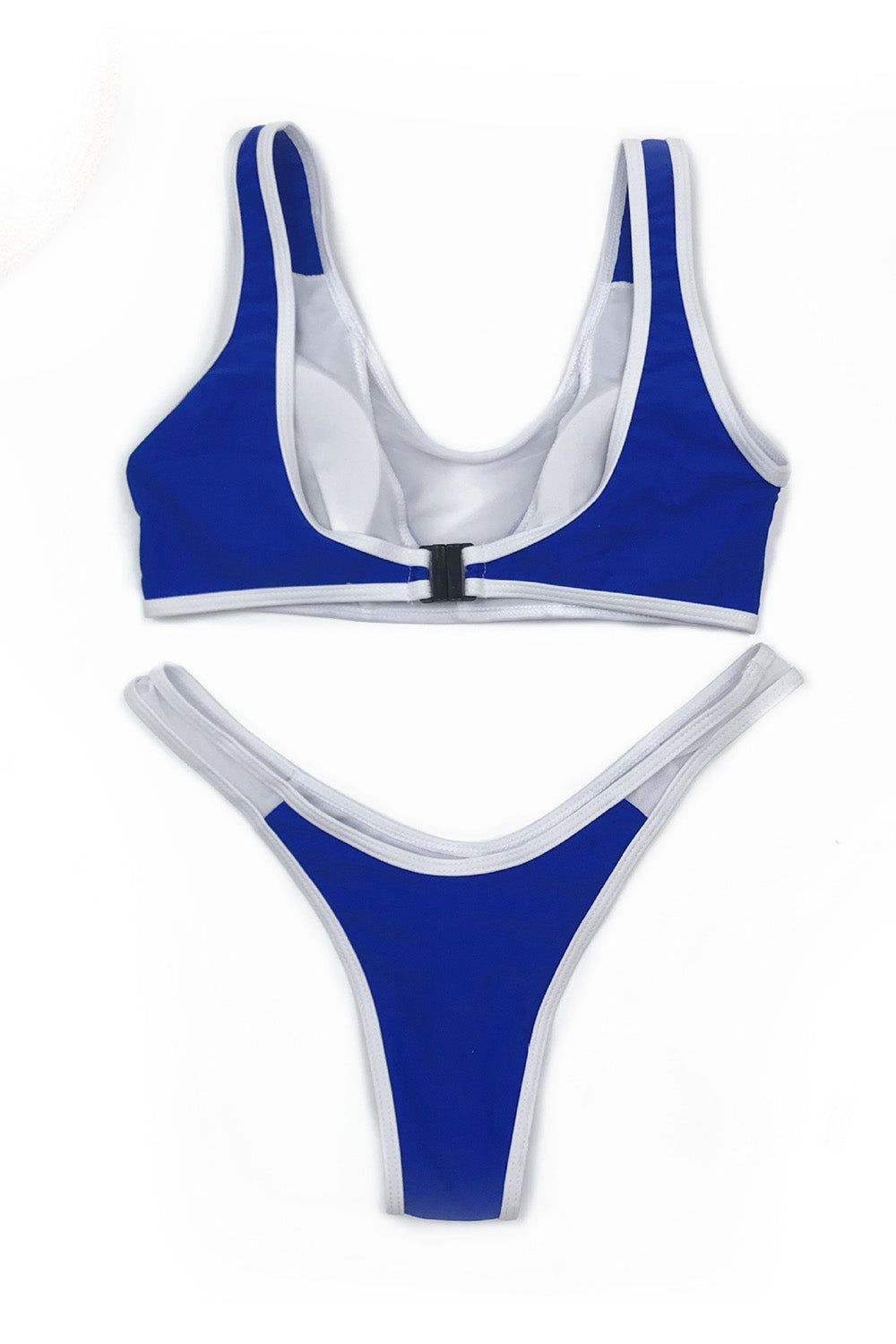 Iyasson Ice and Snow Mesh Splicing Solid Bikini Set