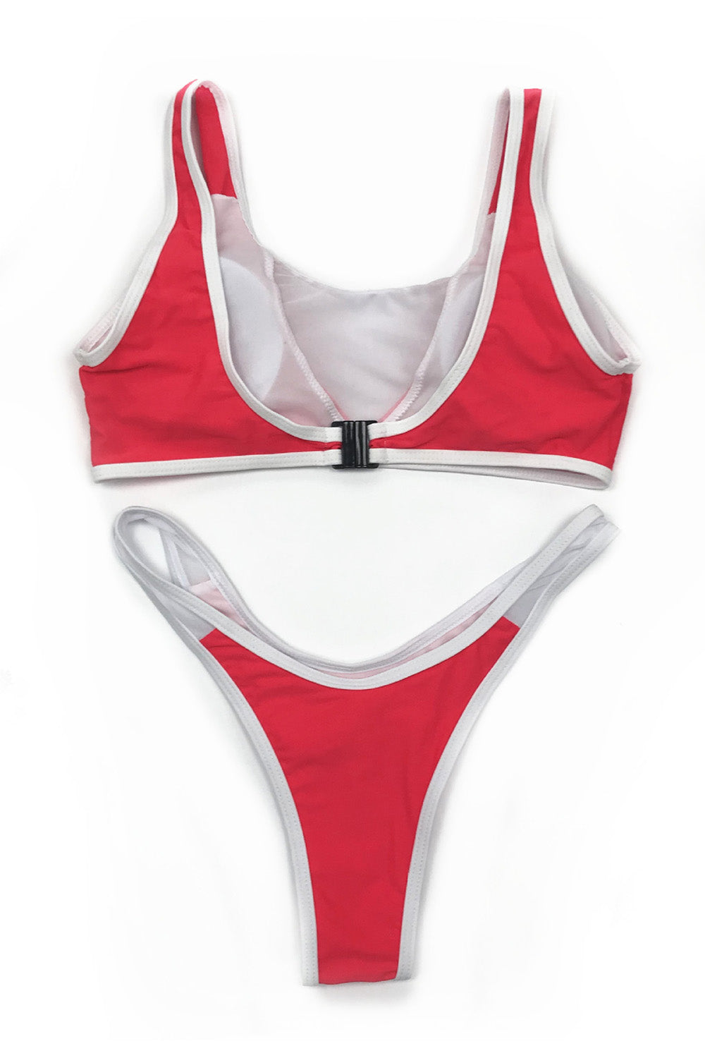 Iyasson Ice and Snow Mesh Splicing Solid Bikini Set
