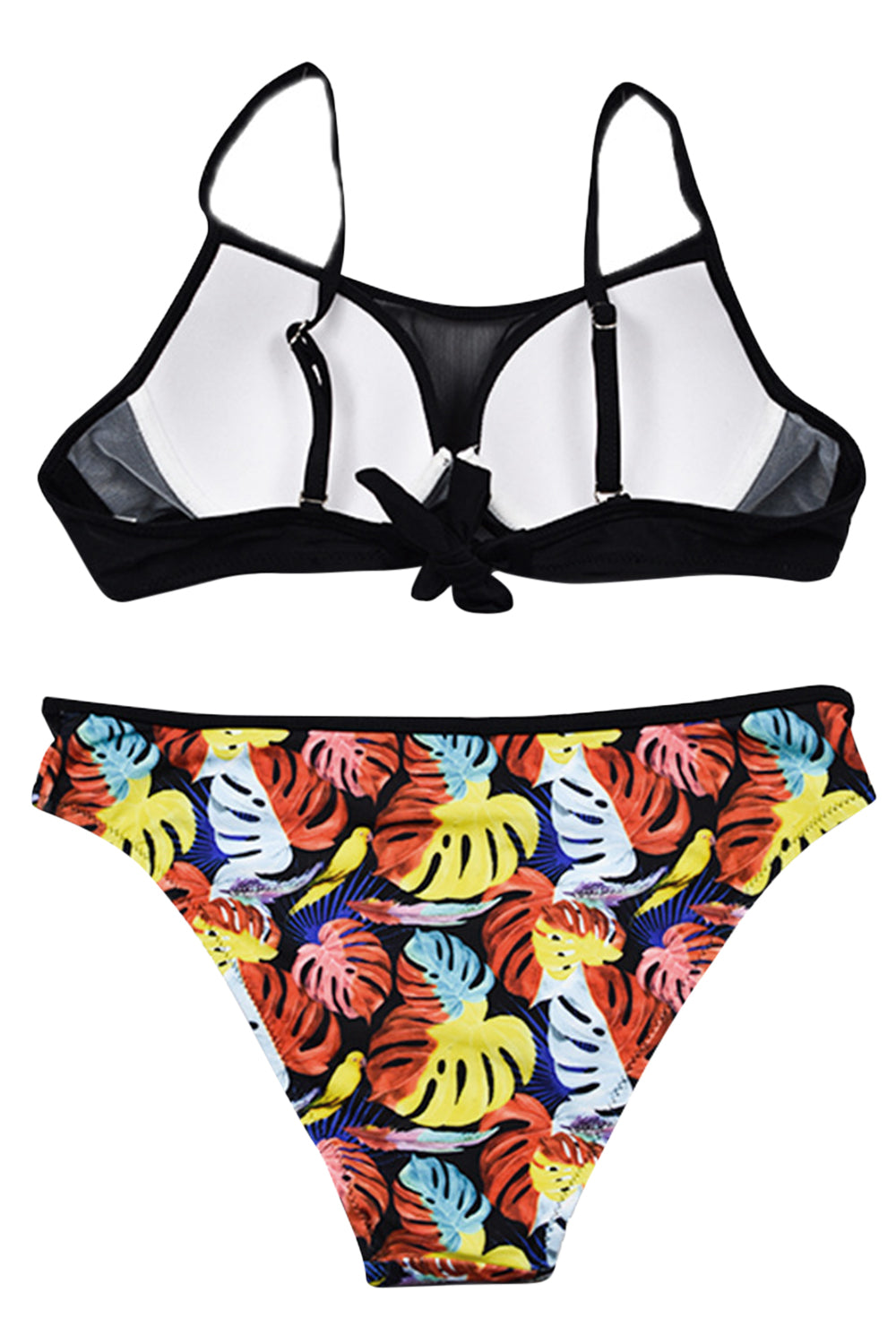 Iyasson Womens Low Rise Printed Padded Mesh Bikini Set