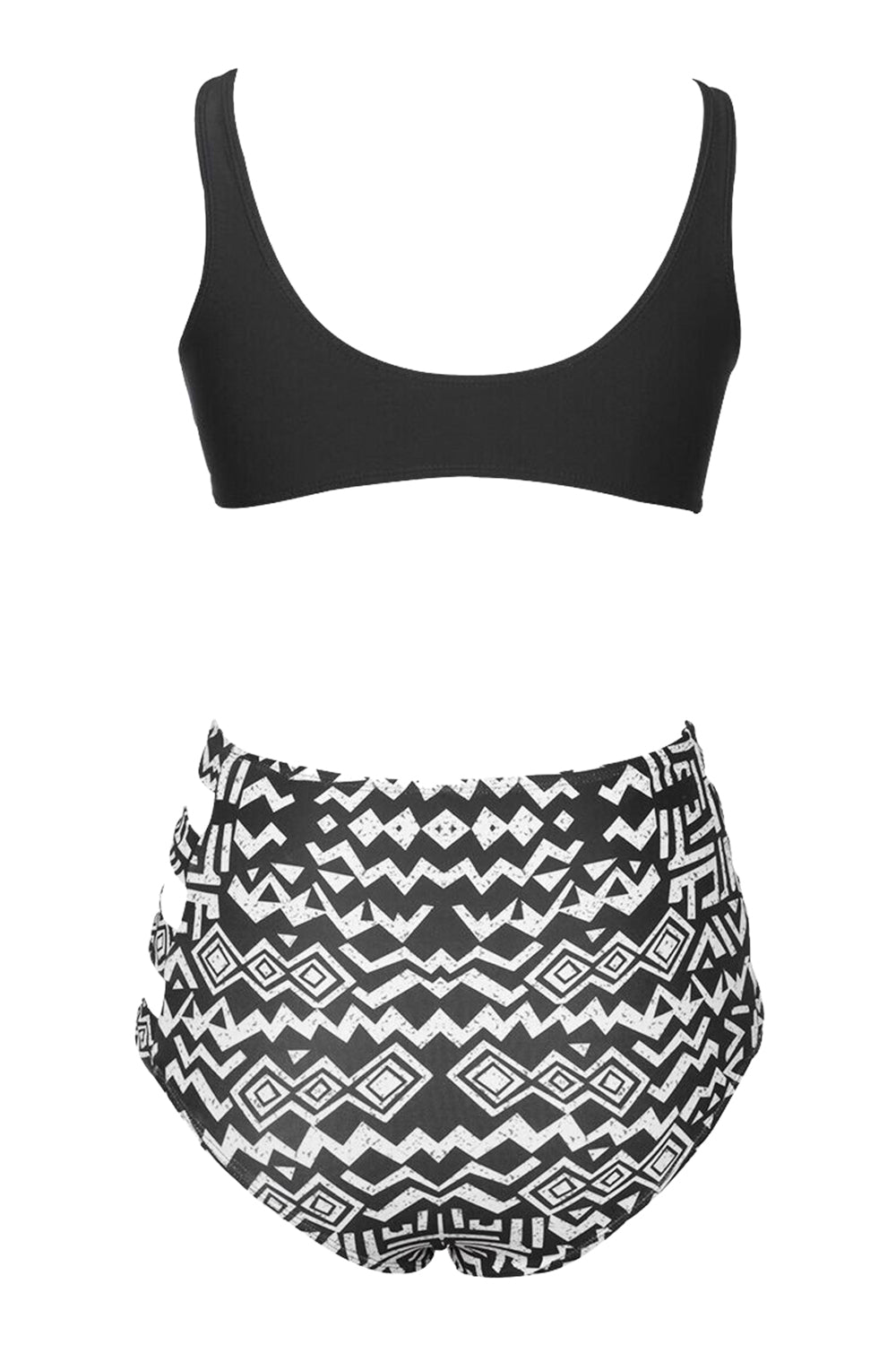 Iyasson Black Bowknot Tank Bikini Set