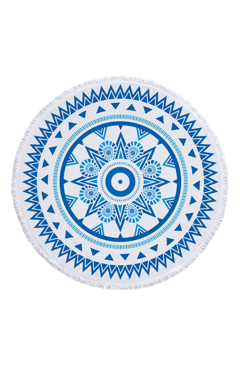 Blue Retro Tassel Giant Picnic Camping Mat Beach towel