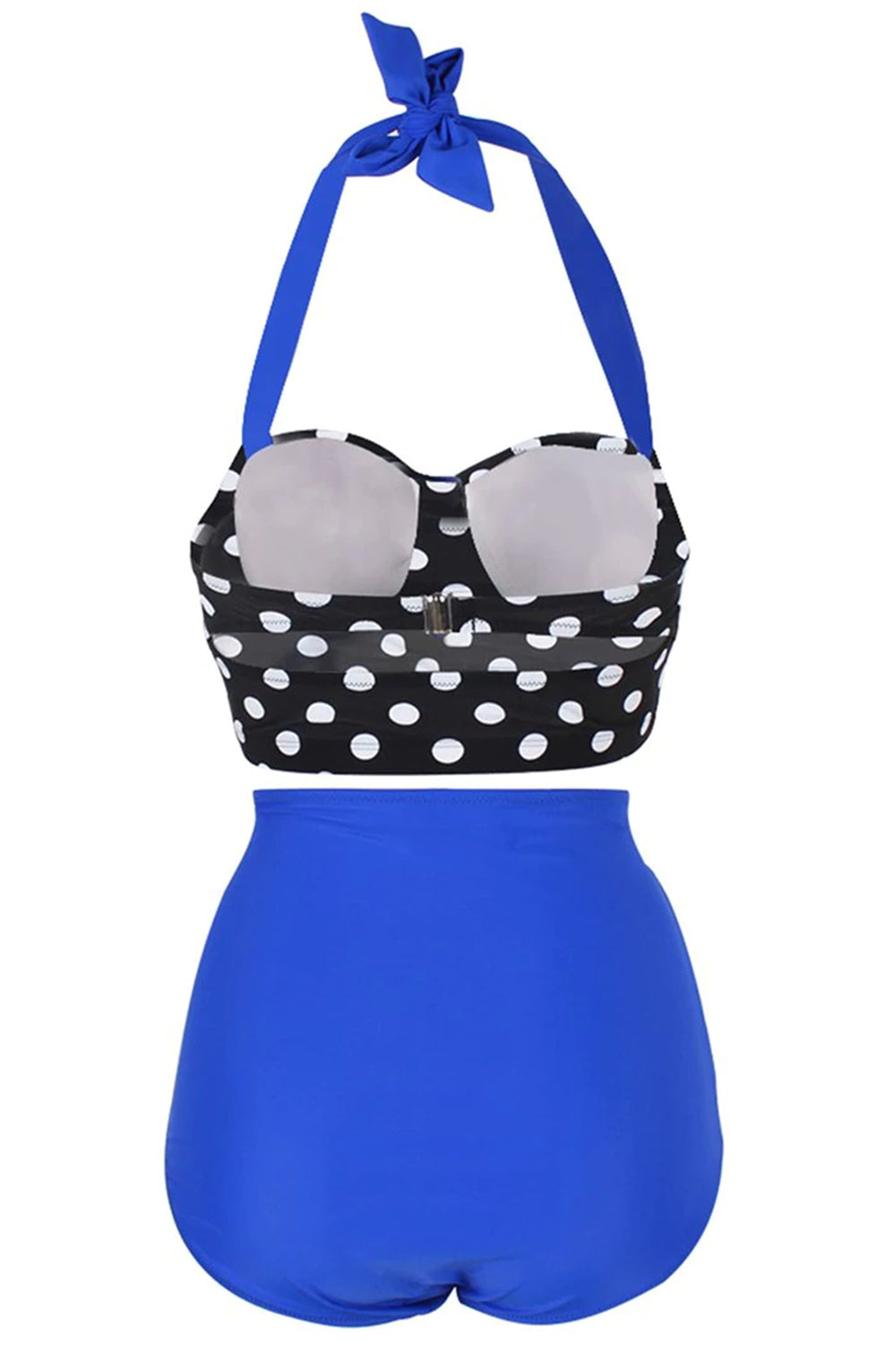 Polka Dot Ruched Halter Bikini Set