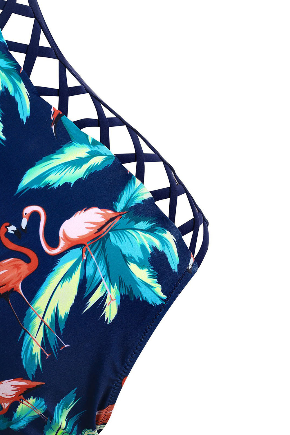 Lattice Flamingo Twist Front One-piece Swimsuit