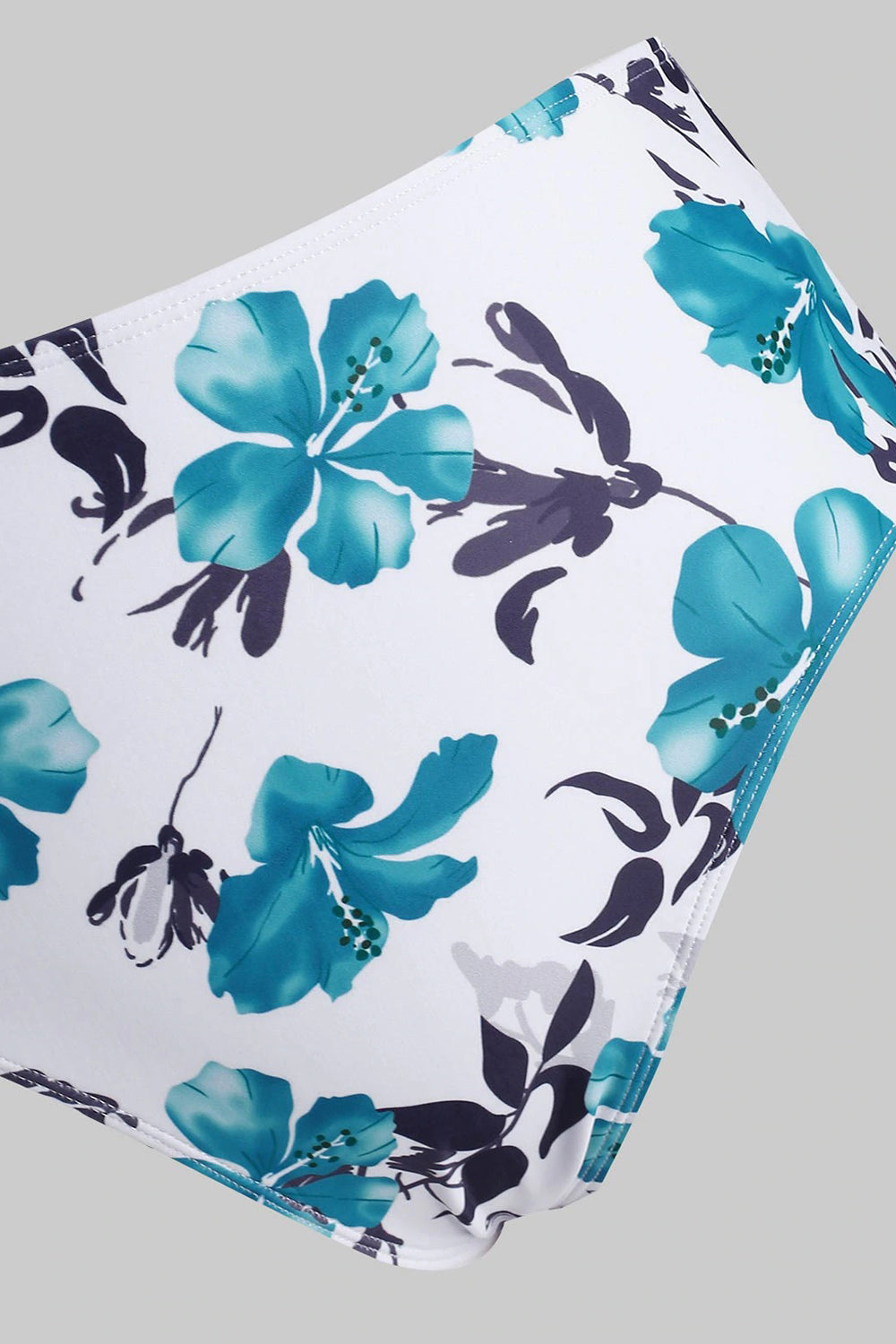 Striped Floral Cutout Lace-up Tankini Swimwear