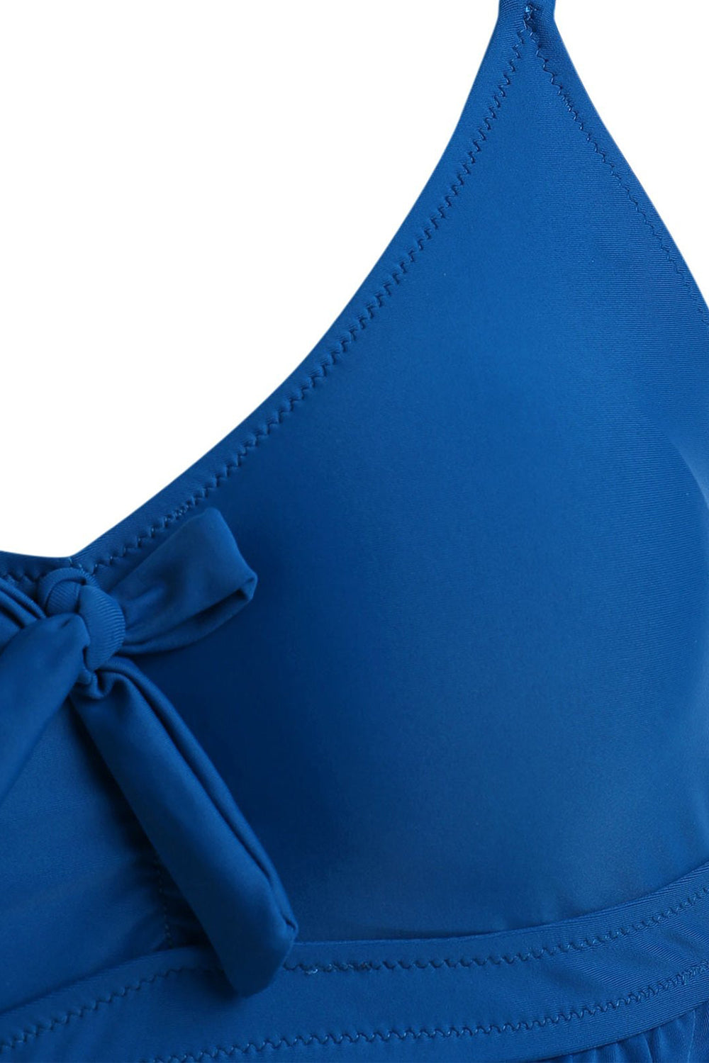 Ruffle Floral Palm Leaf Lattice Tankini Swimwear