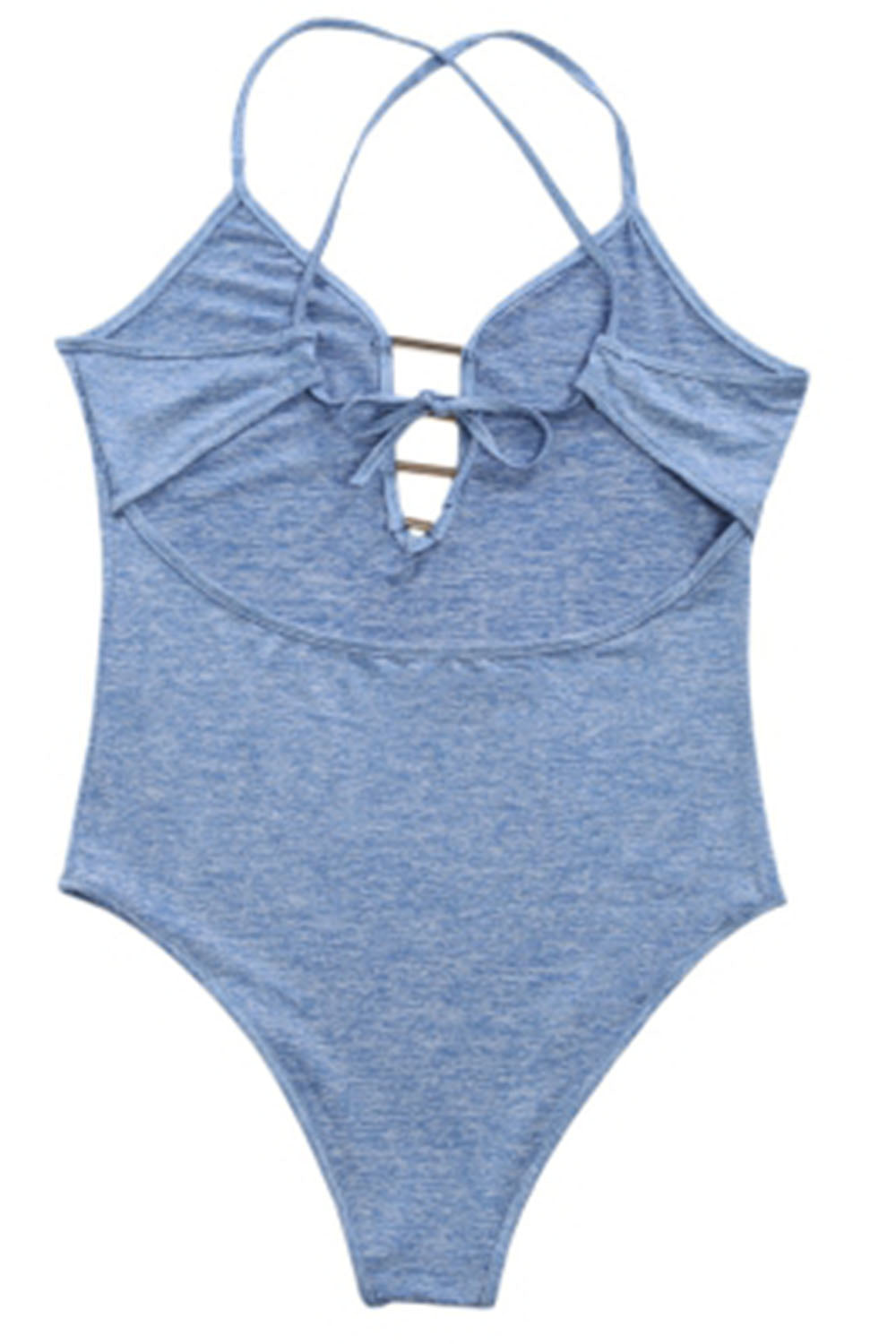 Sexy Spaghetti Strap Hollow Out Backless Women Swimsuit