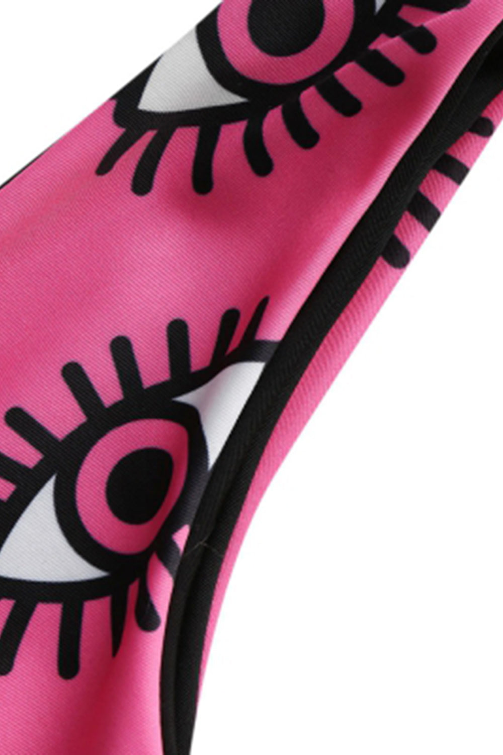 Eye Print Caged Strappy Thong Bikini