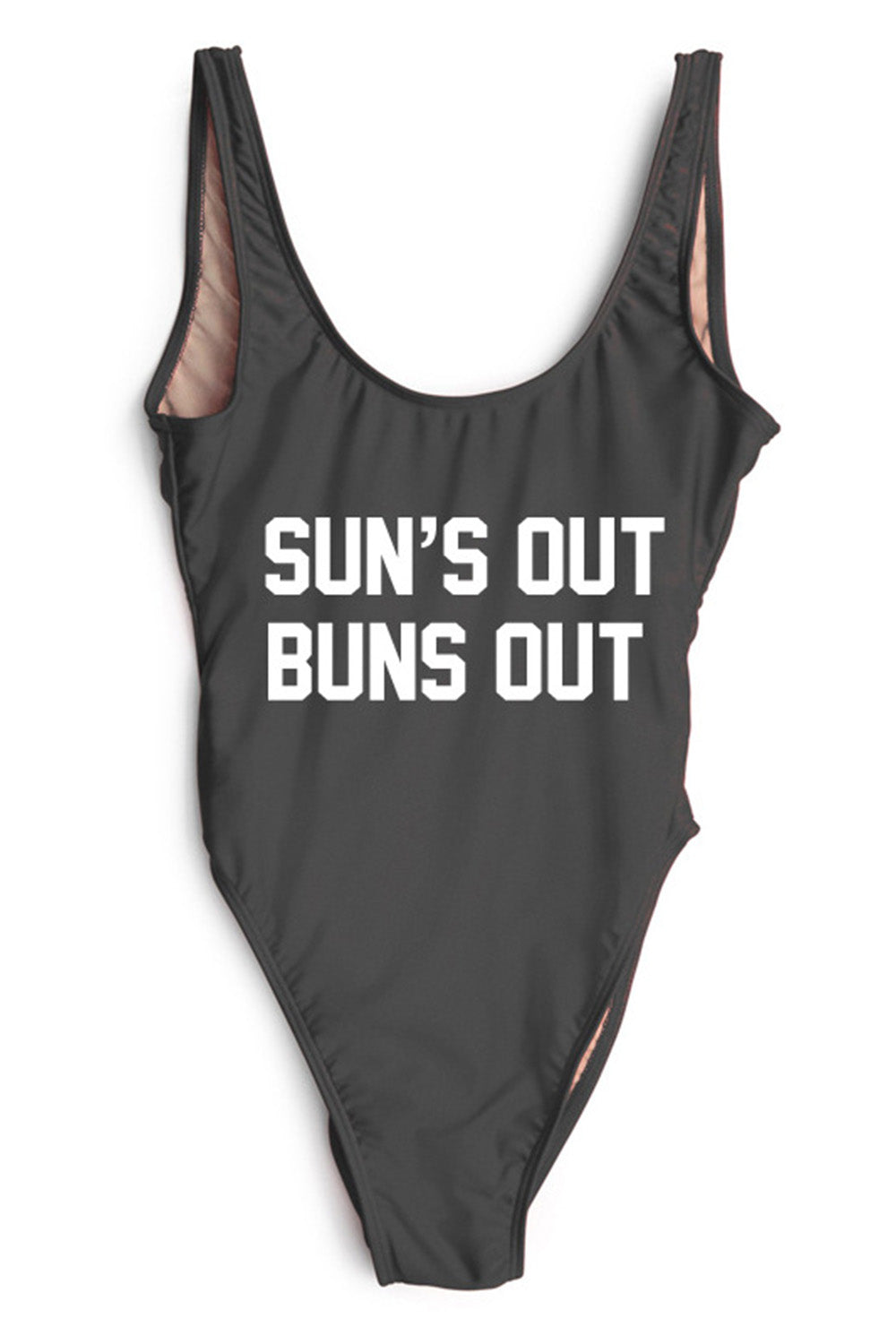 SUNS OUT BUNS OUT - SLOGAN ONE PIECE SWIMSUIT