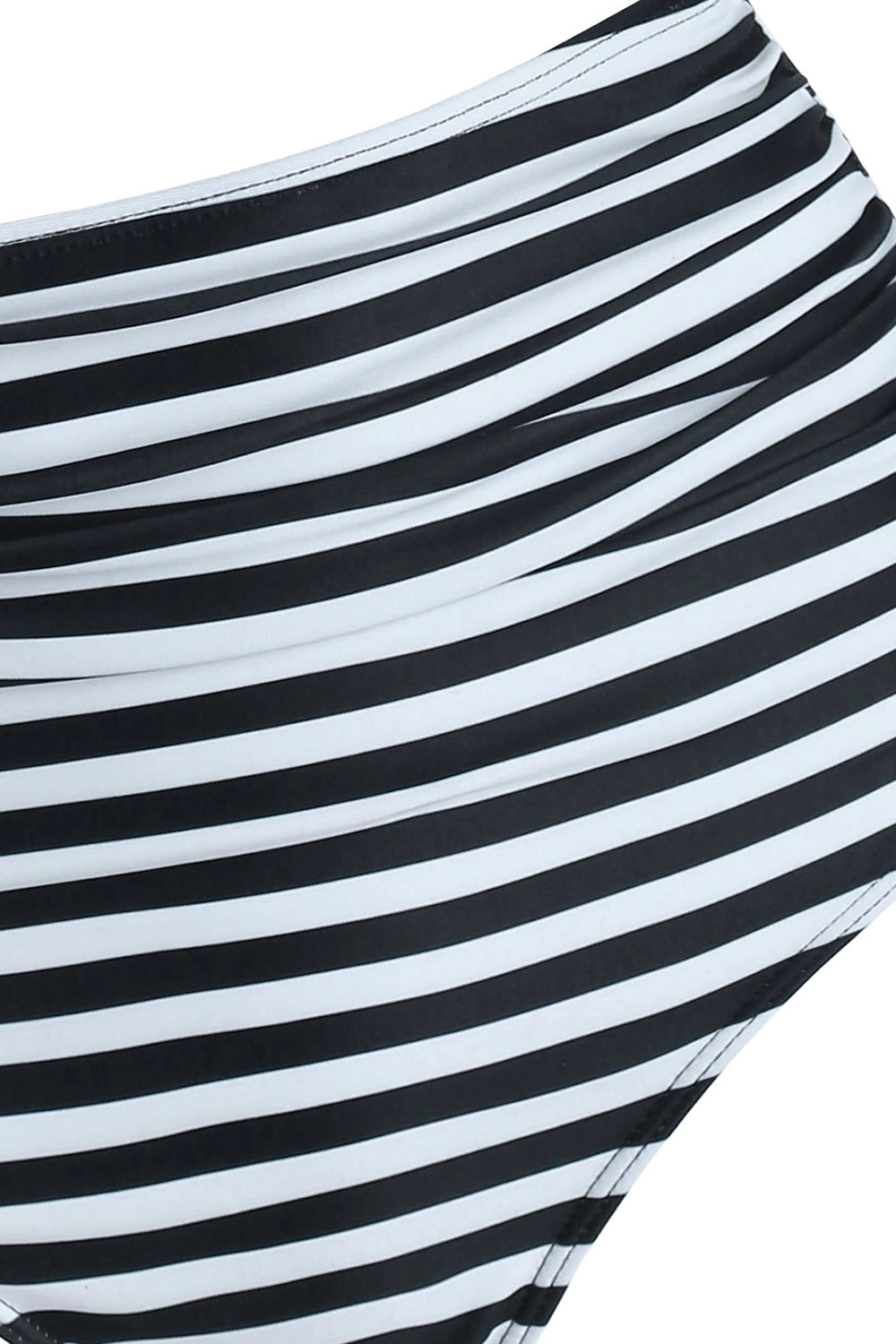 Floral Striped Ruched Crisscross Tankini Swimwear