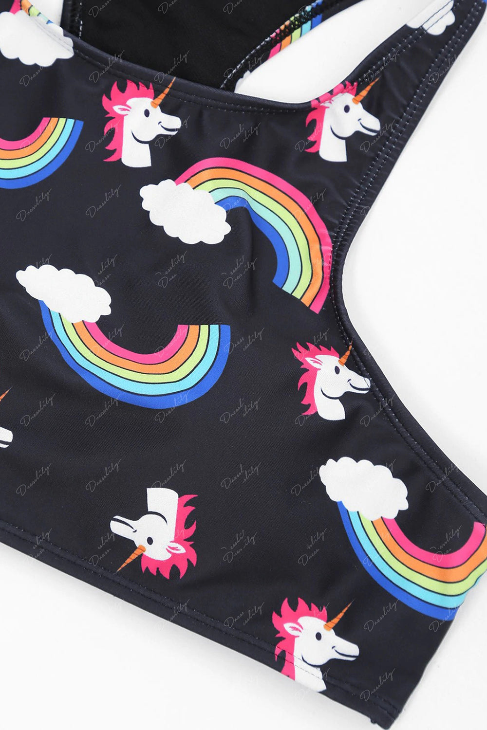 Unicorn Rainbow Cropped Bikini Set