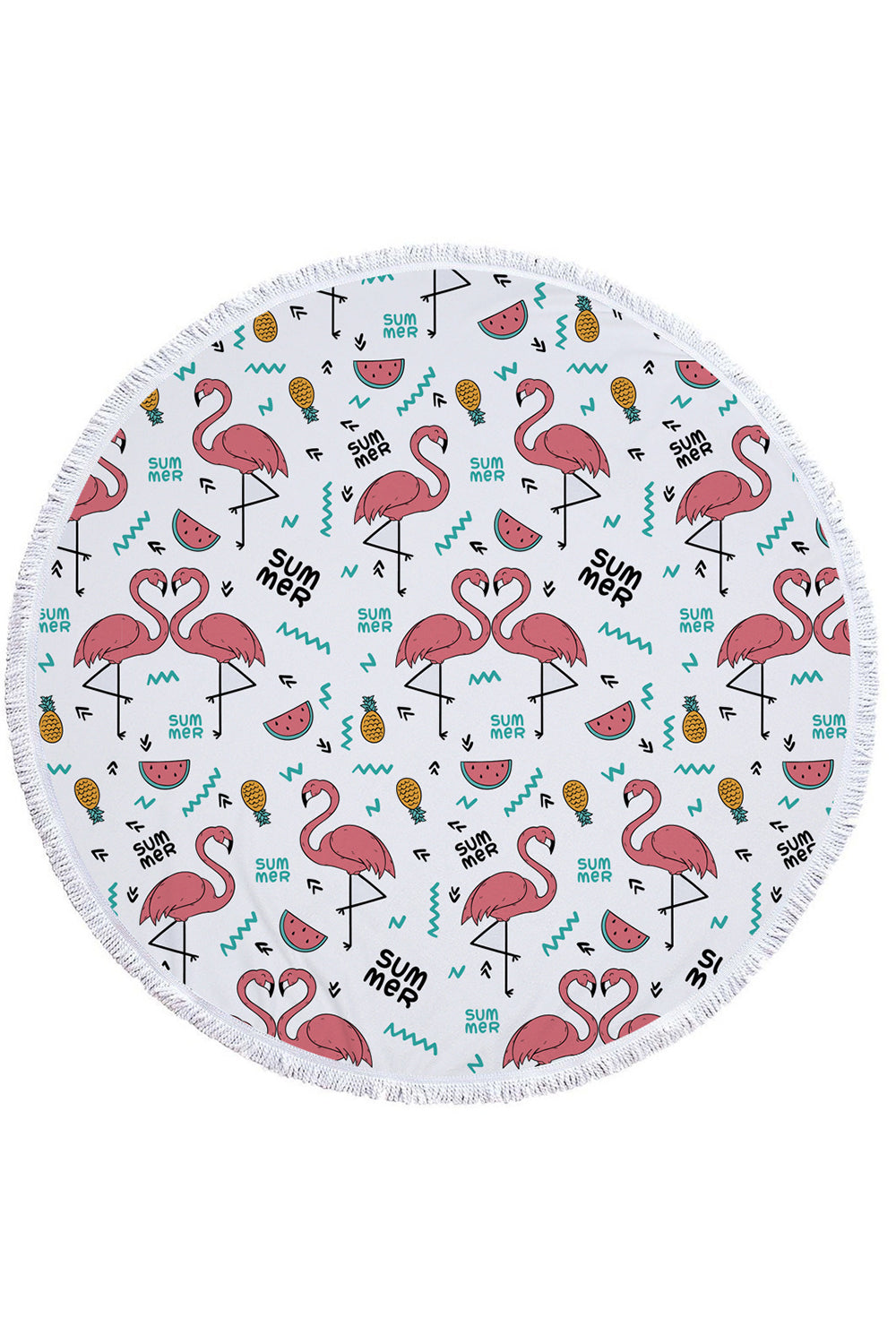 Hot Tropical Flamingo Round Beach Cover Up Beach Mat Towel Shawl Yoga Mat Summer Sarong Cloak Camping Mat
