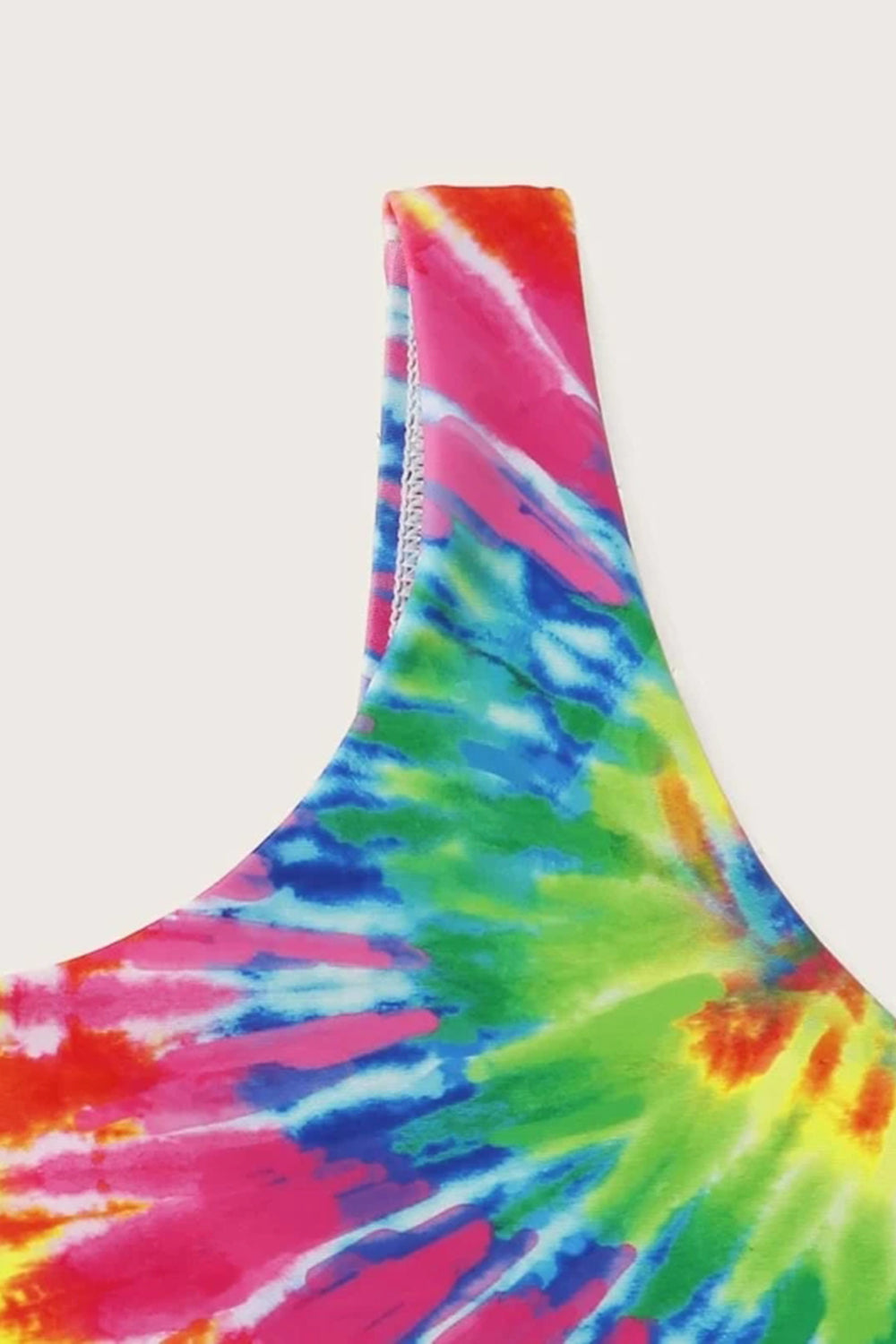 Girls Tie Dye Knot Front Top With Shorts Bikini Set