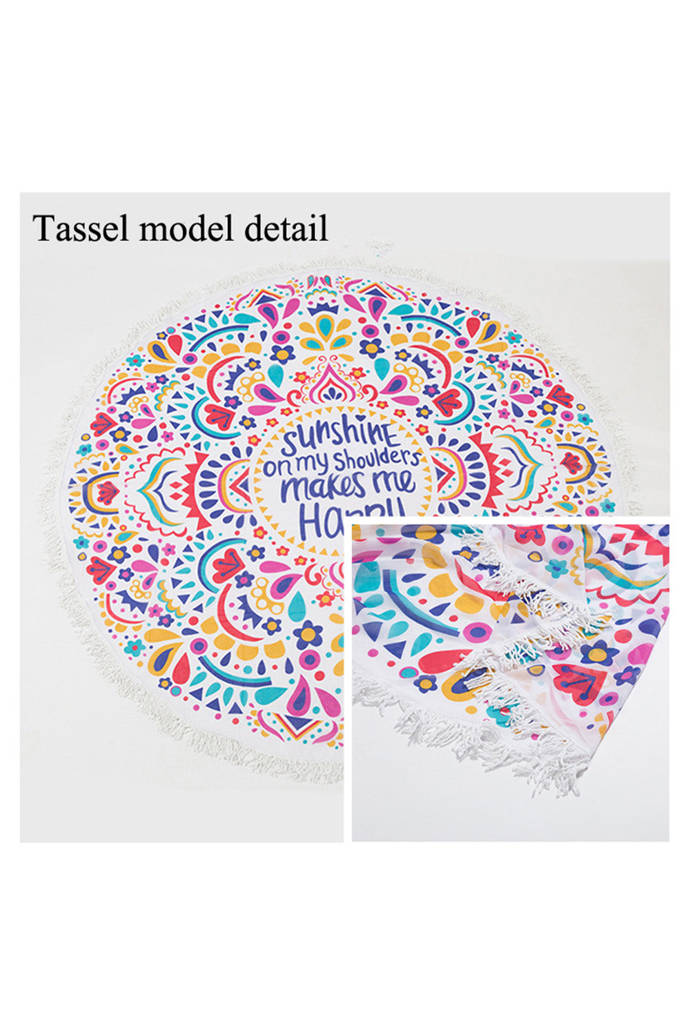 Sunshine Beach Blanket Picnic Camping Mat Round Sandbeach Towel