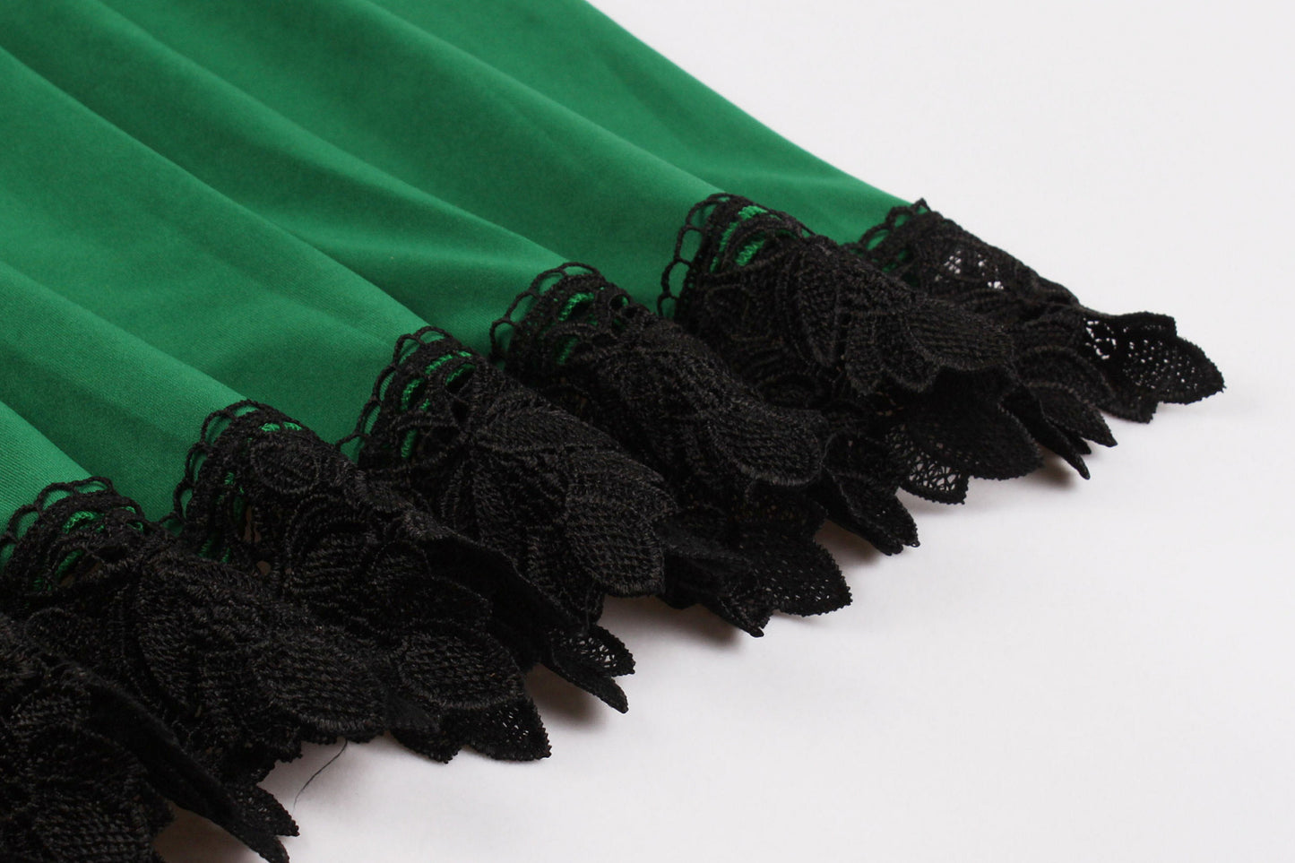 Women Long Sleeve Green Lace Christmas Vintage Dress