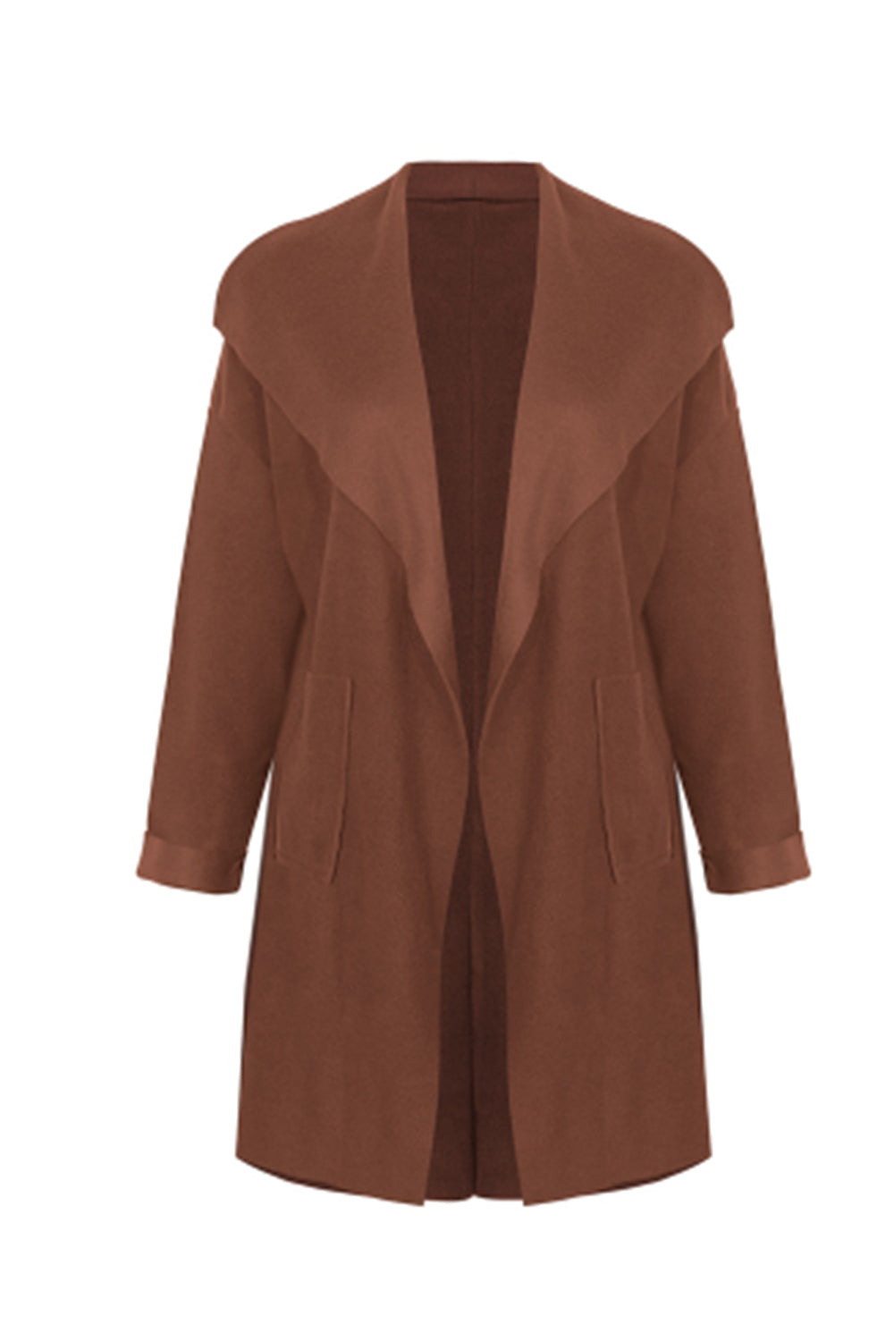 Women Lapel Open Front Jacket Coat