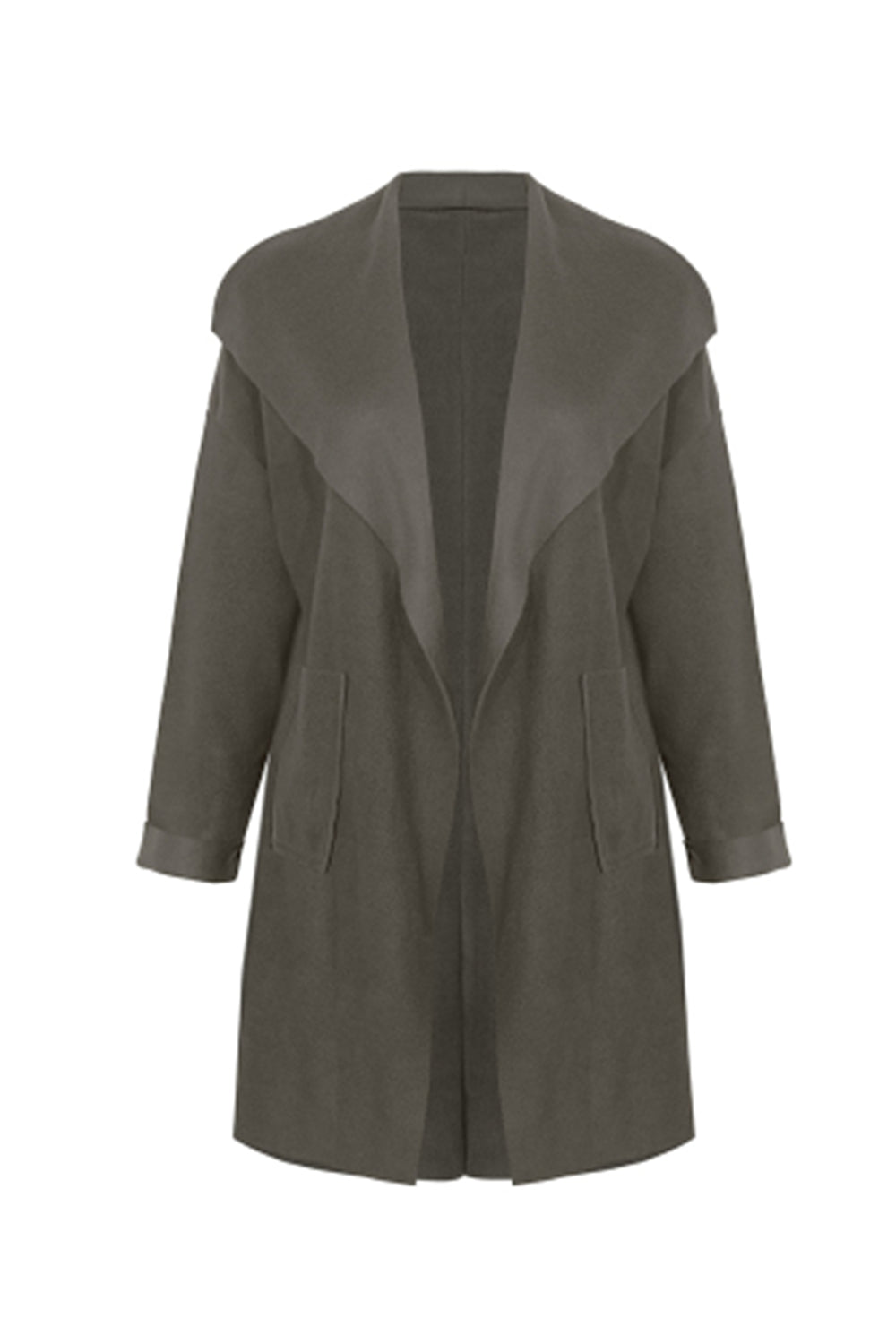 Women Lapel Open Front Jacket Coat