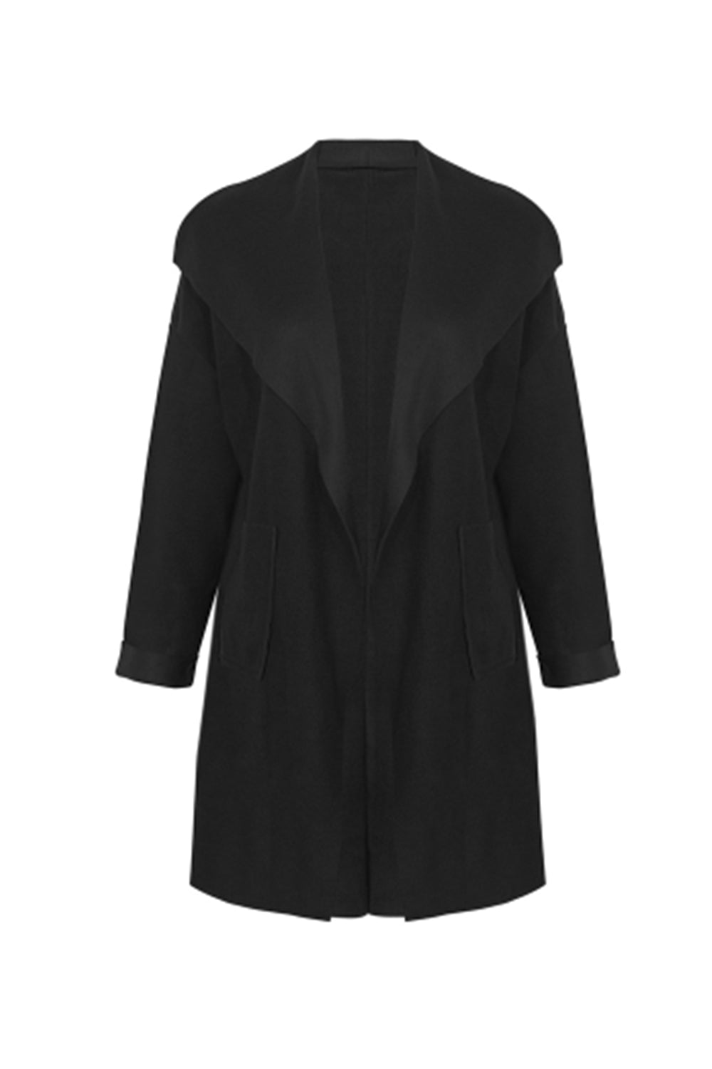 Women Lapel Open Front Jacket Coat