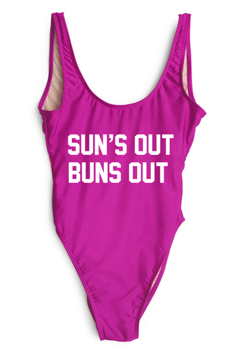 SUNS OUT BUNS OUT - SLOGAN ONE PIECE SWIMSUIT