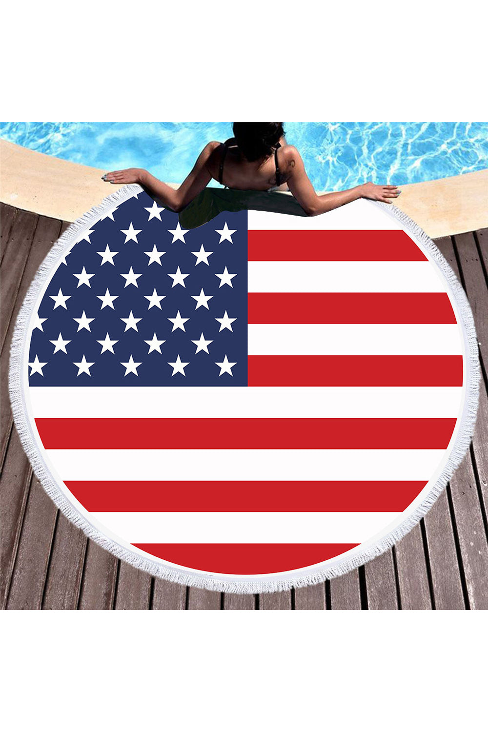 Tassel Giant National Flag Beach Towel Camping Mat