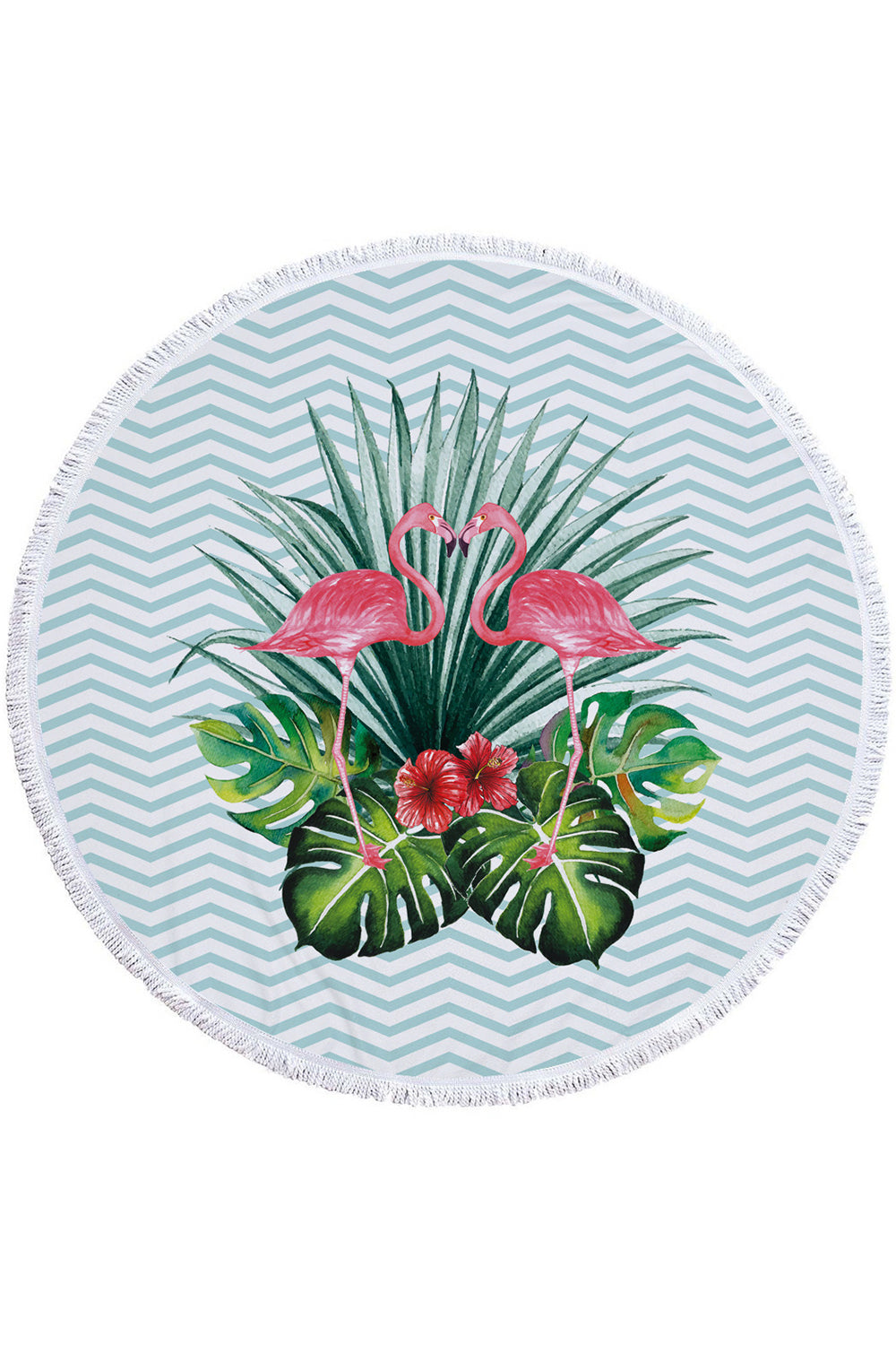 Hot Tropical Flamingo Round Beach Cover Up Beach Mat Towel Shawl Yoga Mat Summer Sarong Cloak Camping Mat